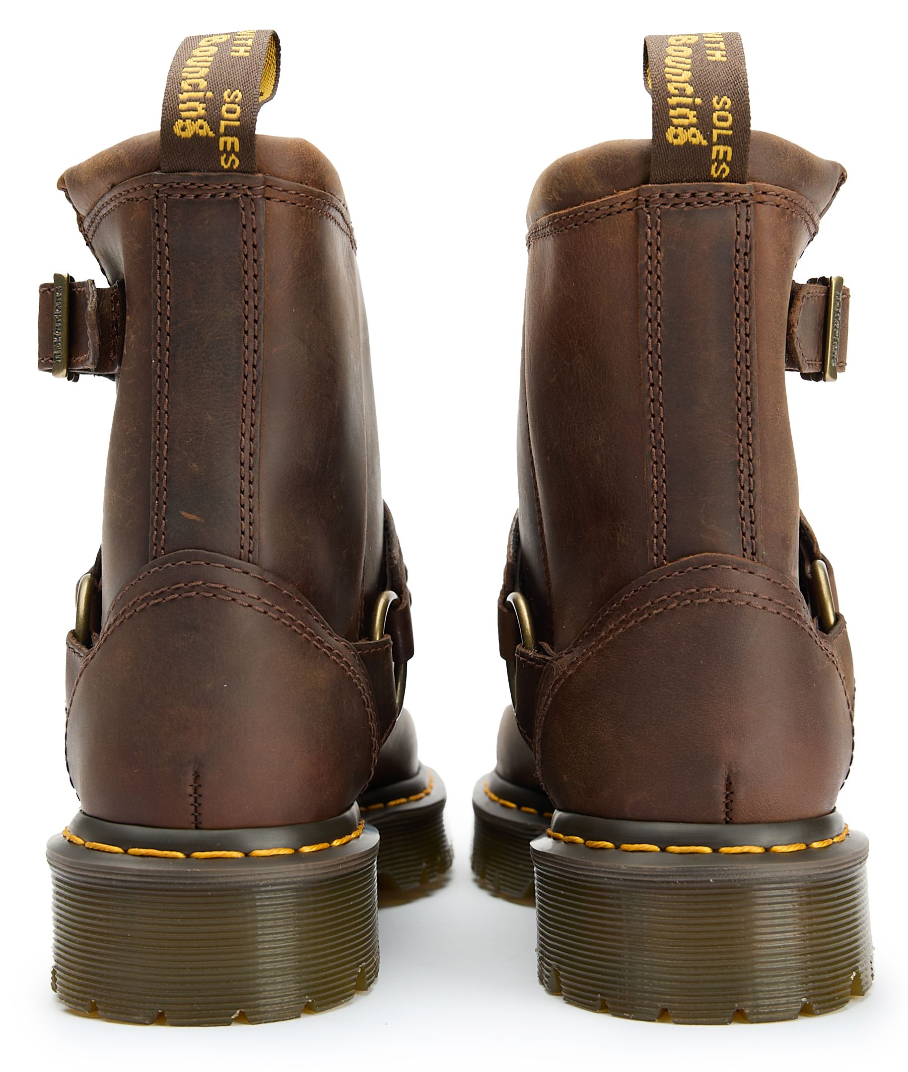 Womens Dr Martens Anistone Harness Boots In Dark Brown 