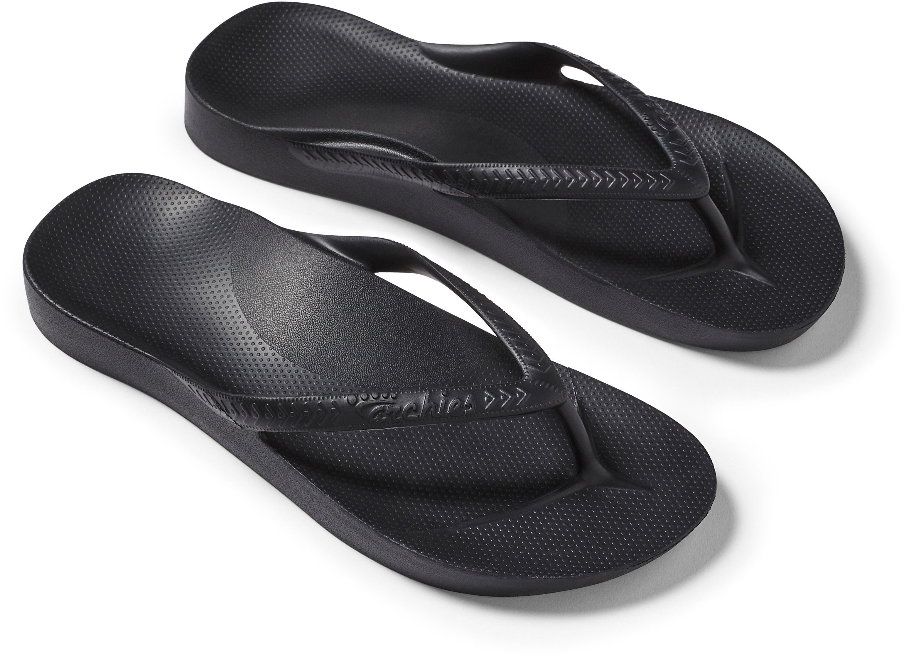 Black flip flops with arch support on sale