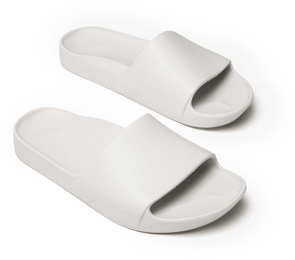 Mens Archies Arch Support Slide Sandals In White | Soletrader display picture 1