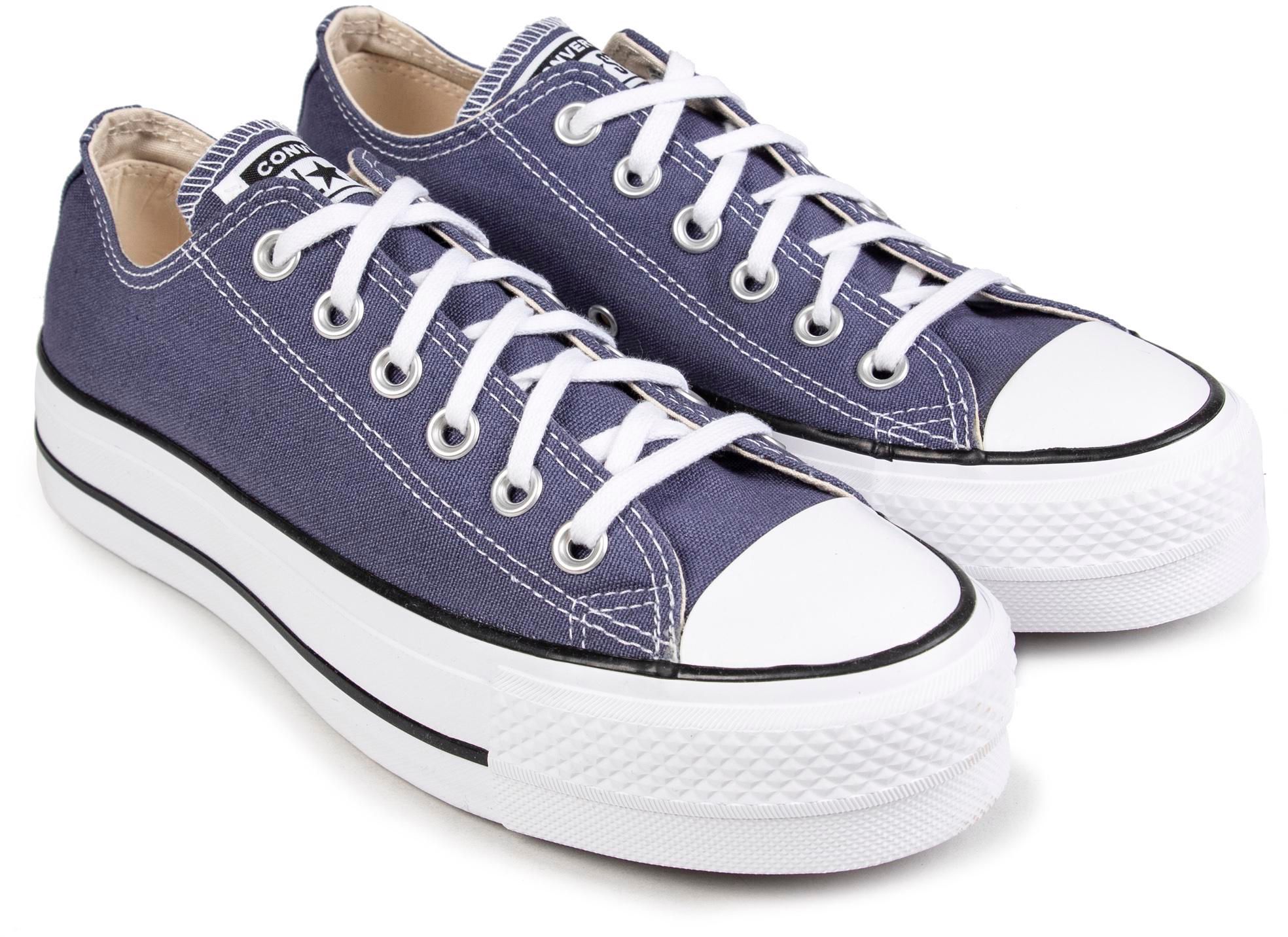 Womens Converse All Star Lift Ox Sneakers In Navy Blue Soletrader