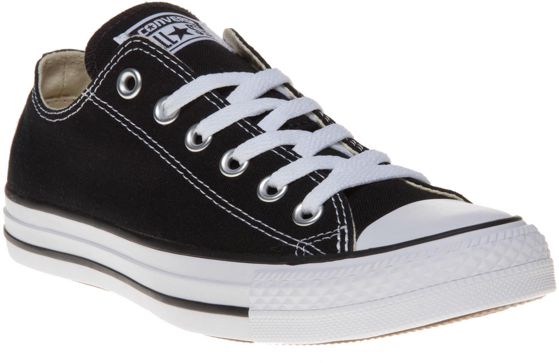 Boys Girls Converse All Star Ox Trainers In Black Soletrader