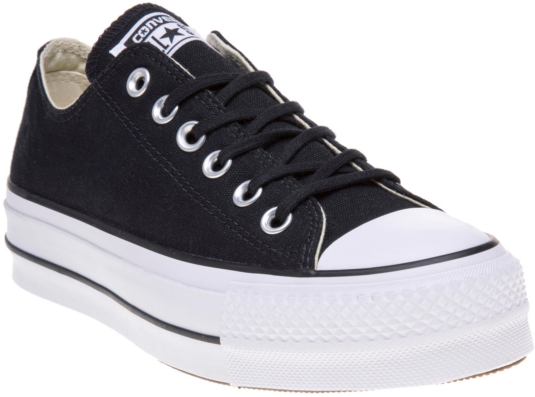 Womens Converse All Star Lift Ox Trainers In Black Soletrader