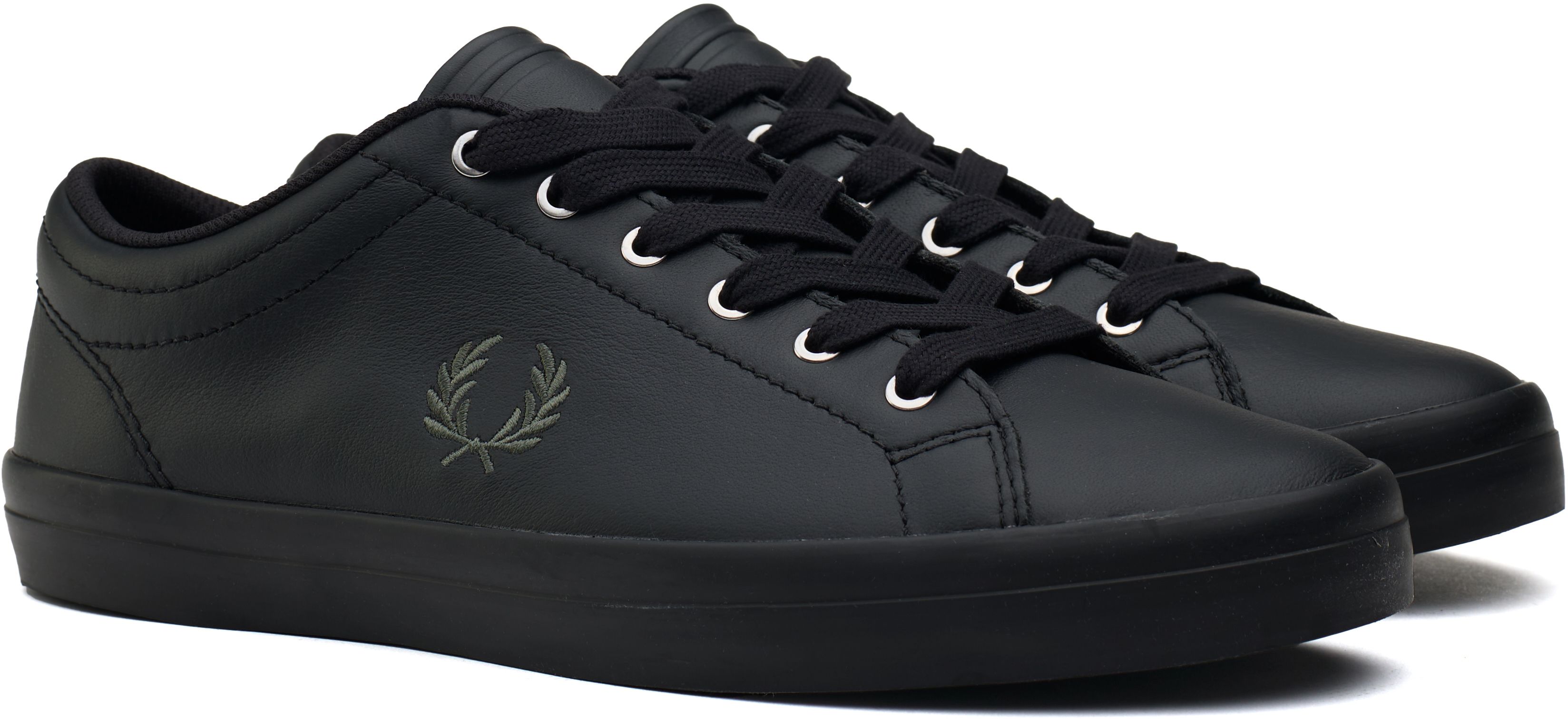 Mens Fred Perry Baseline Sneakers In Black Soletrader