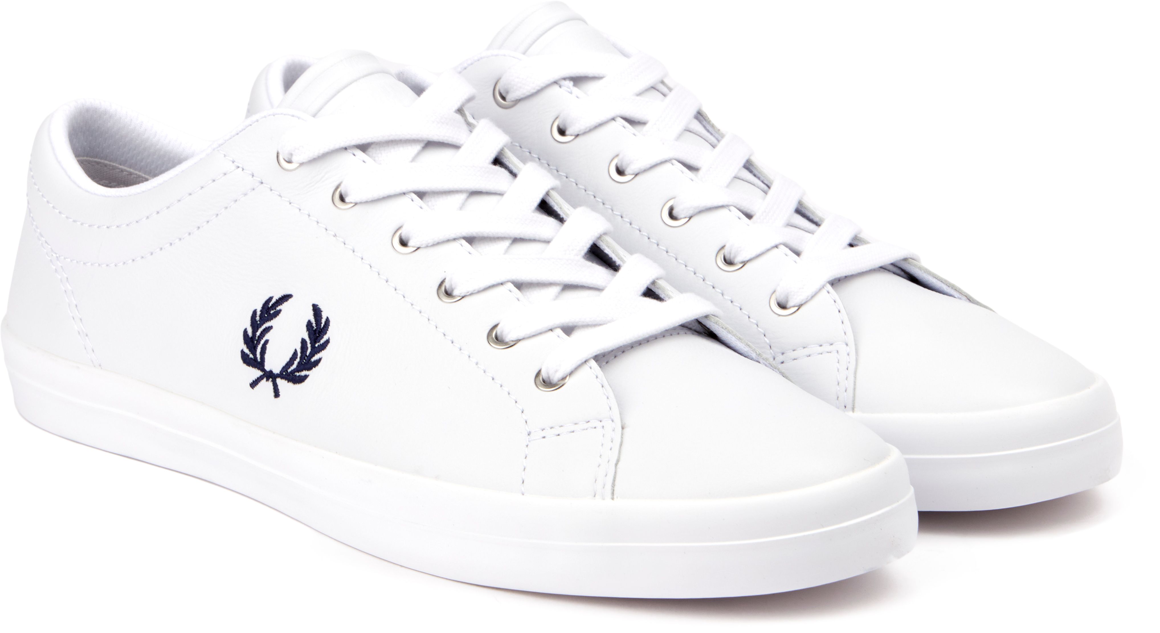 Mens Fred Perry Baseline Sneakers In White Navy Soletrader