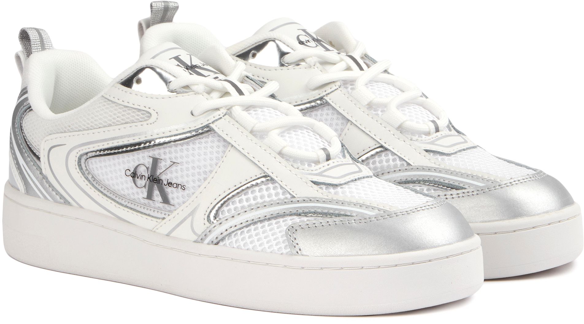 Womens Calvin Klein Jeans Basket Cupsole Sneakers In White Soletrader