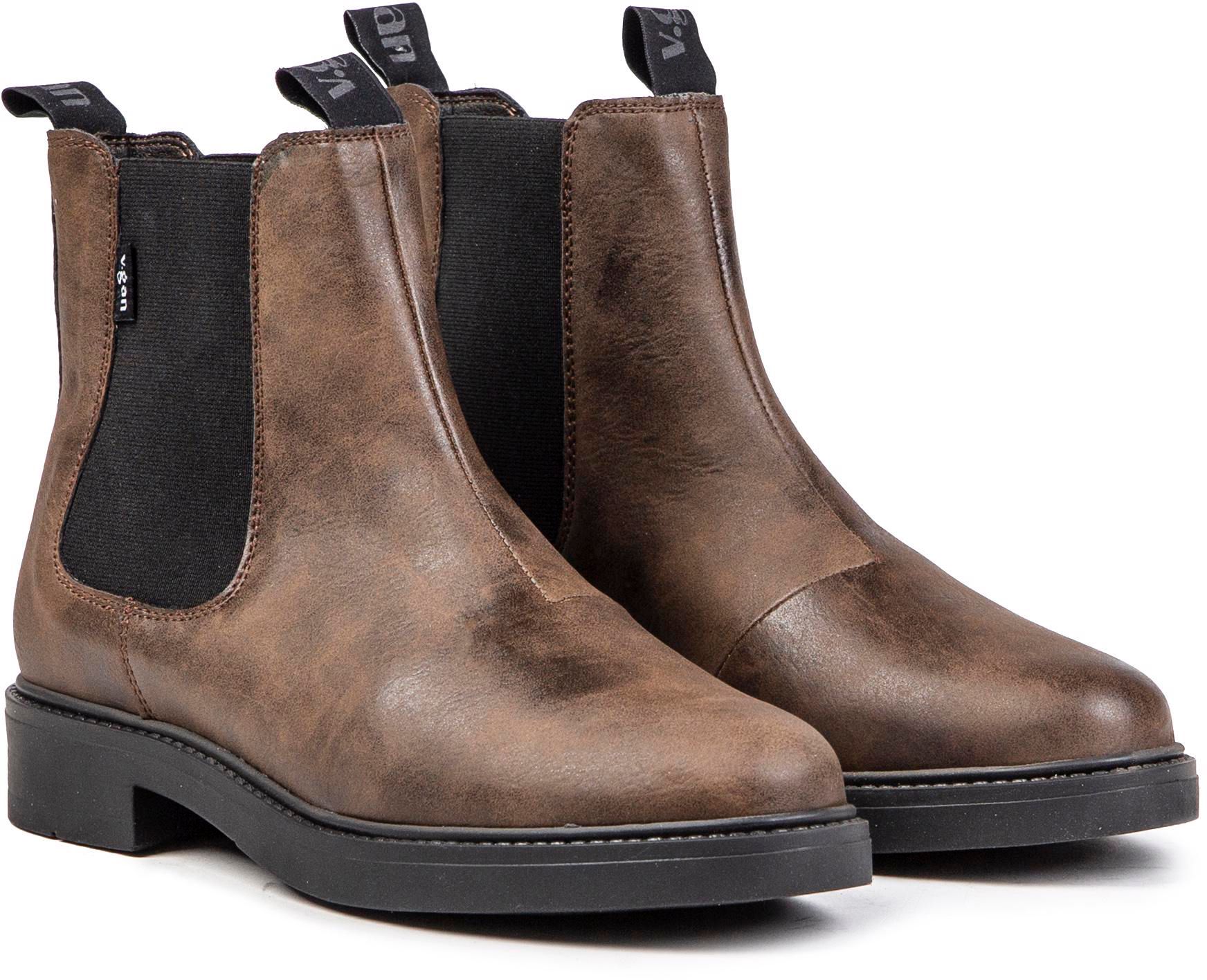 Womens V.Gan Vegan Bay Chelsea Boots In Brown Soletrader