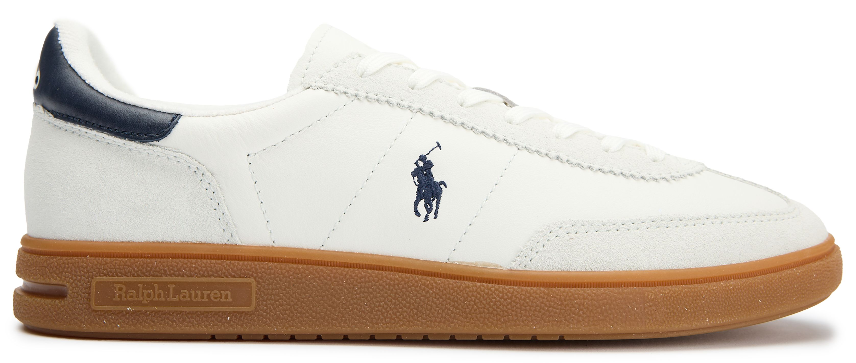 POLO RALPH LAUREN レザーエルボー　M Mens Polo Ralph Lauren Bedford Pp Sneakers In White/Navy Blue