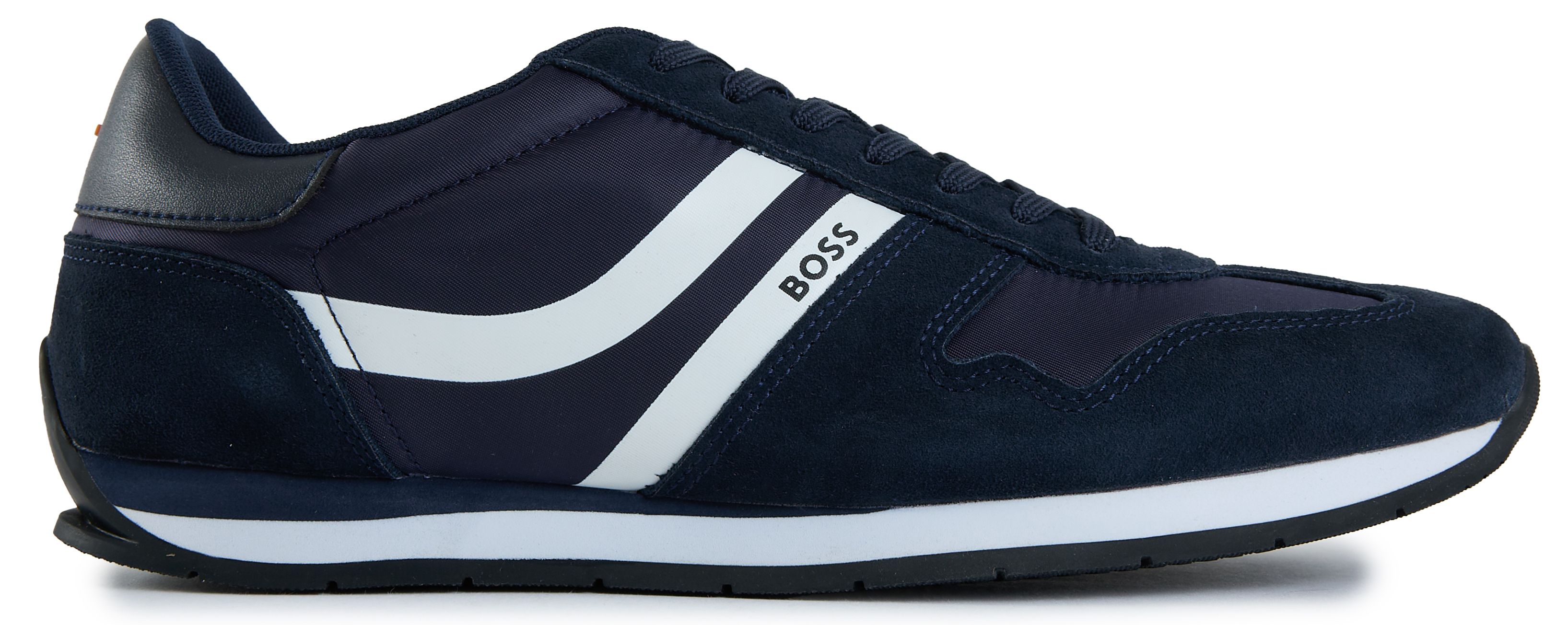 Mens Boss Orange Levon Sneakers In Navy Blue | Soletrader