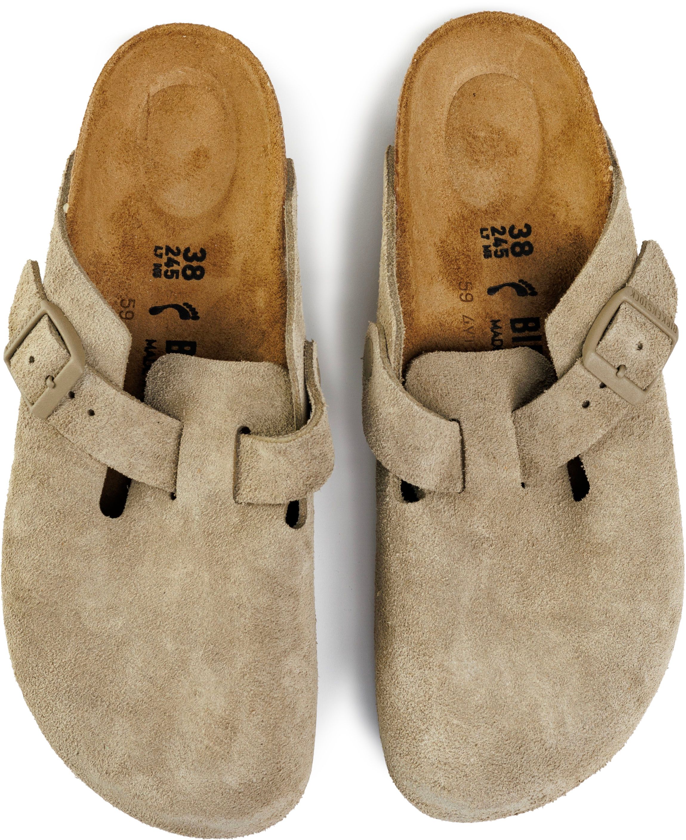 Birkenstock Boston mule factory clog tan suede sandals