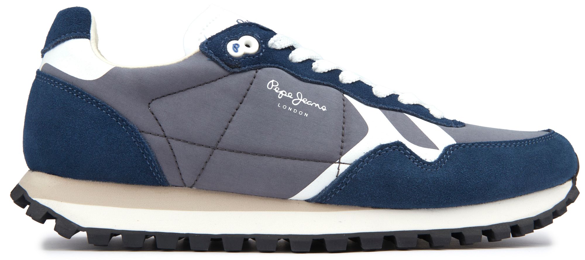 Pepe Jeans Brit on Print Trainers Blue US 10 Man