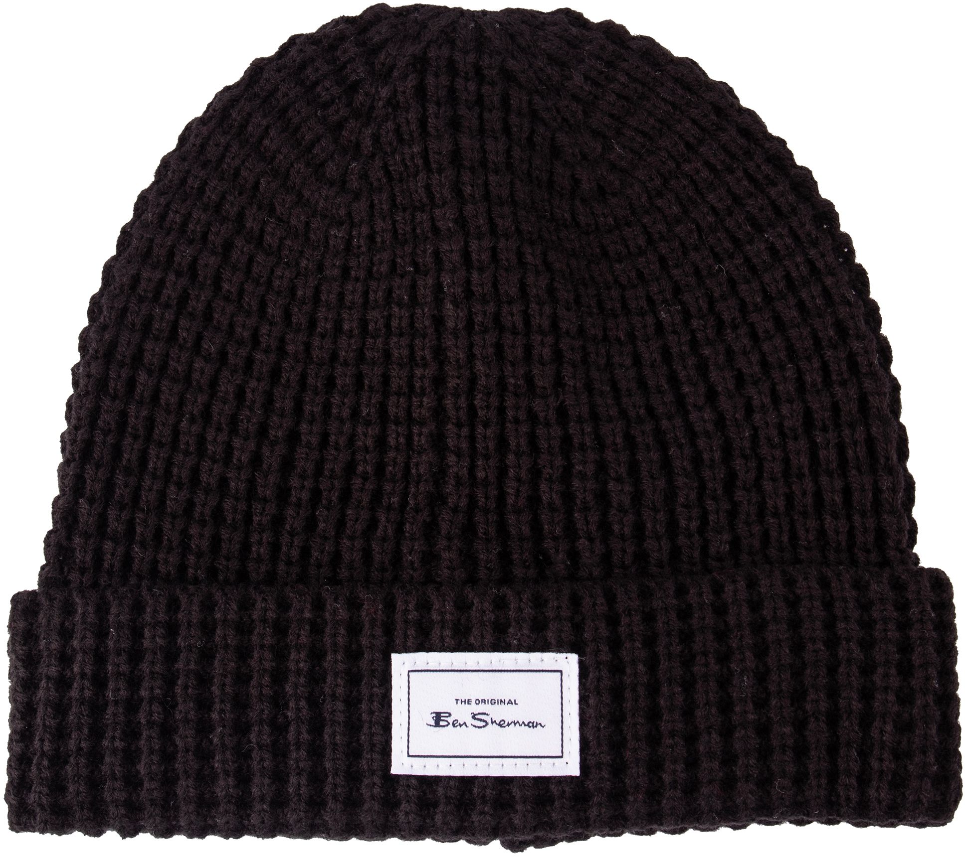 Mens Ben Sherman Chunky Knit Beanie In Black Soletrader