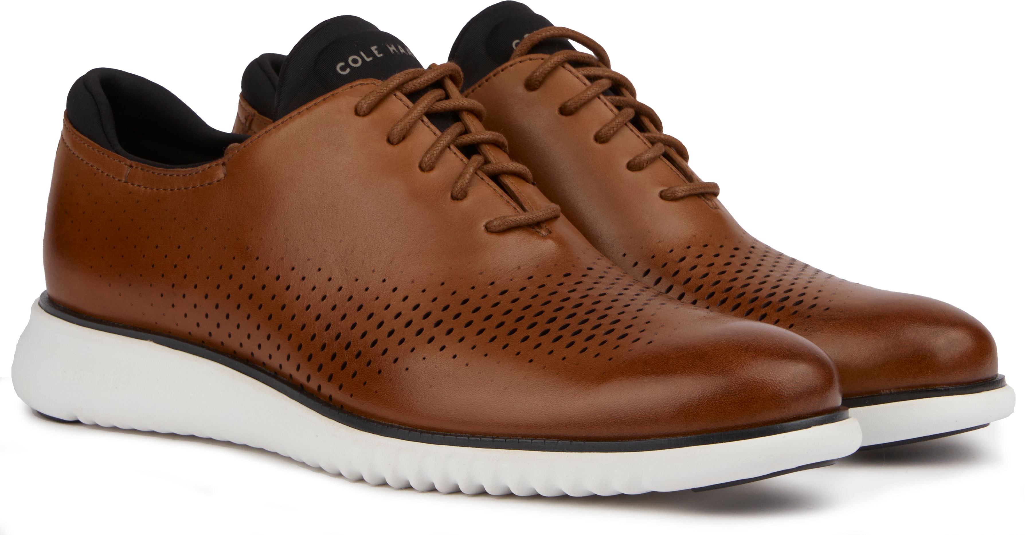 Mens Cole Haan Zerogrand Laser Wingtip Shoes In Tan Soletrader