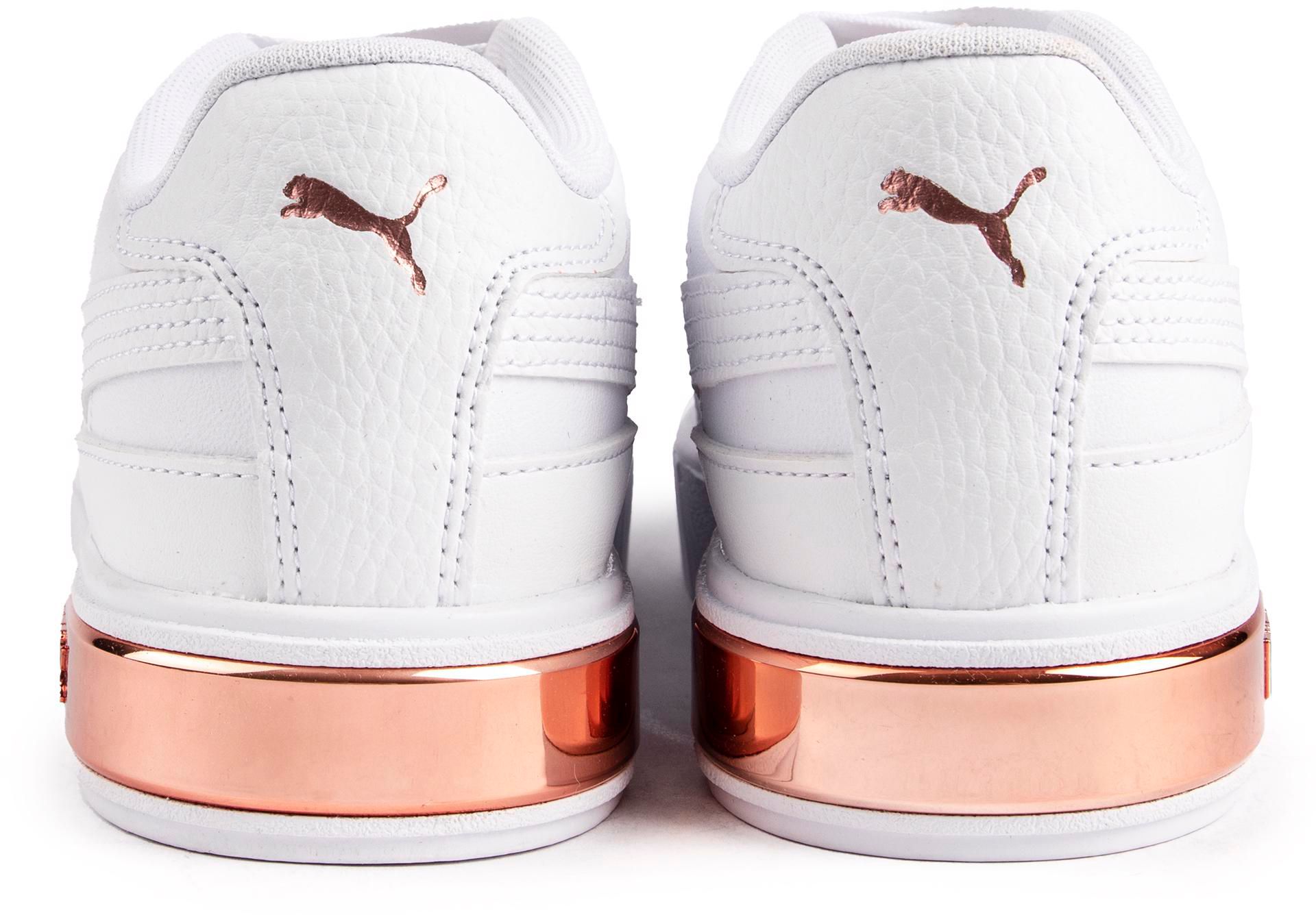 Puma white and rose fashion gold