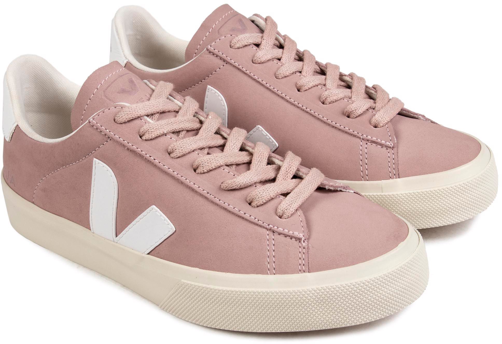 Womens Veja Campo Suede Trainers In Pink Soletrader