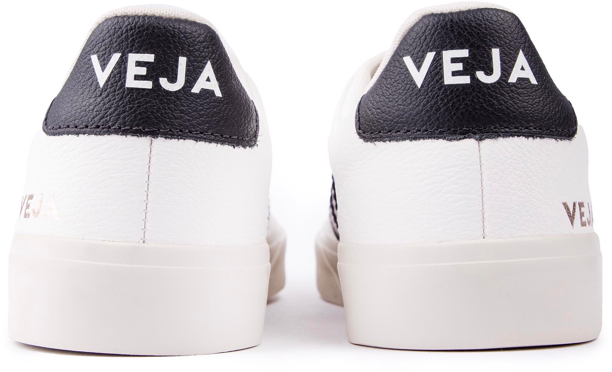 Womens Veja Campo Leather Sneakers In White/Black | Soletrader