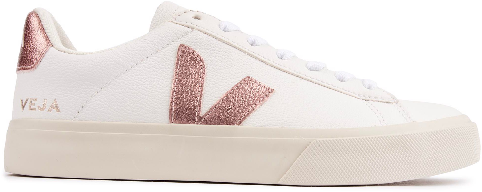 Womens Veja Campo Leather Sneakers In White Soletrader