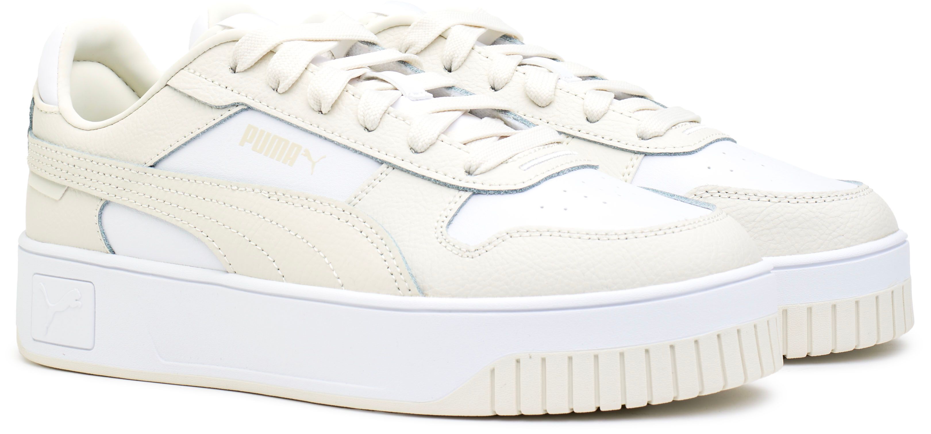 Womens Puma Carina Street Trainers In White Soletrader