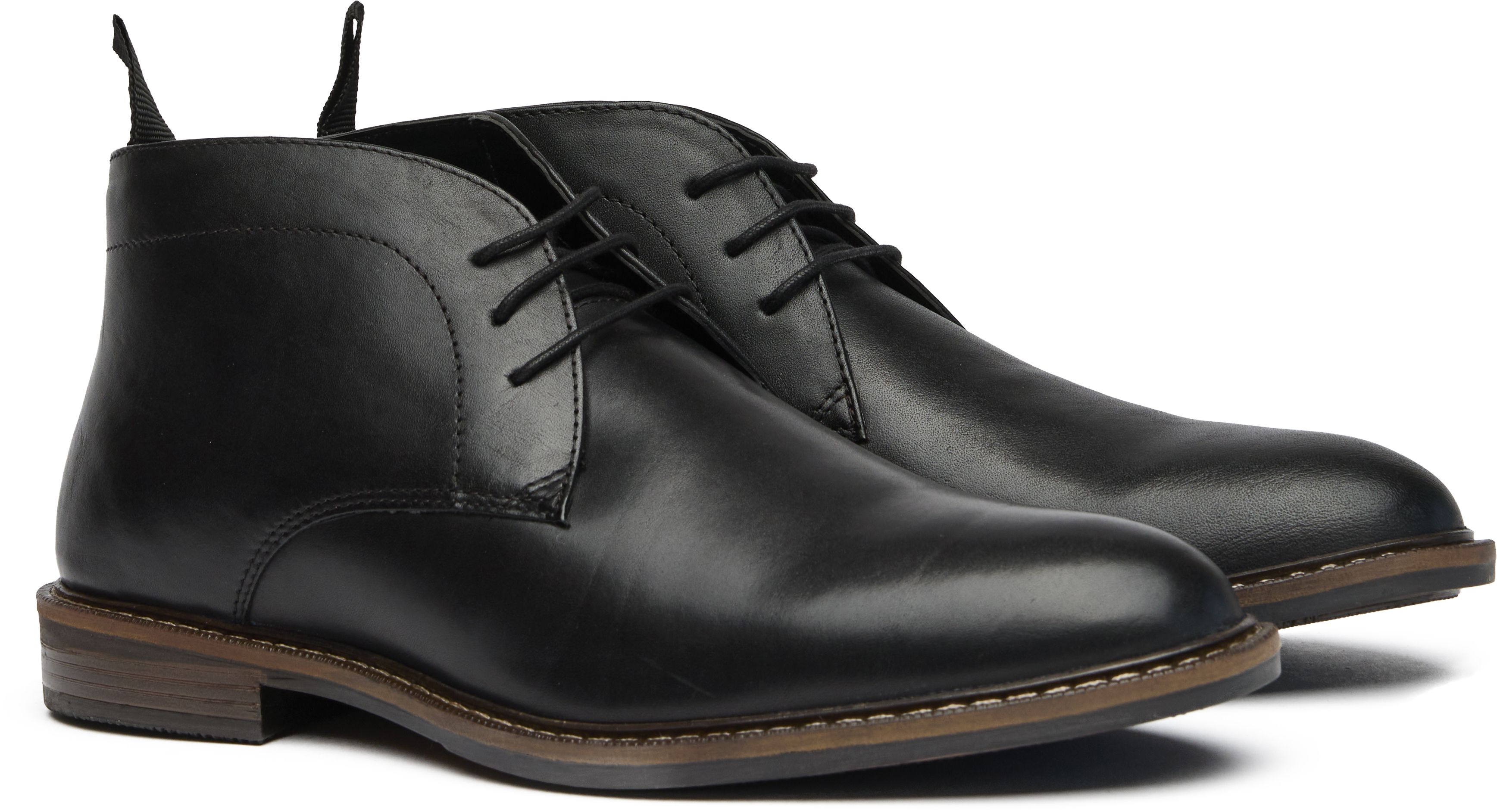Jackthreads Black Leather Chukka Boots. Chukka Boots . Black Woven – hardgraft main image 3