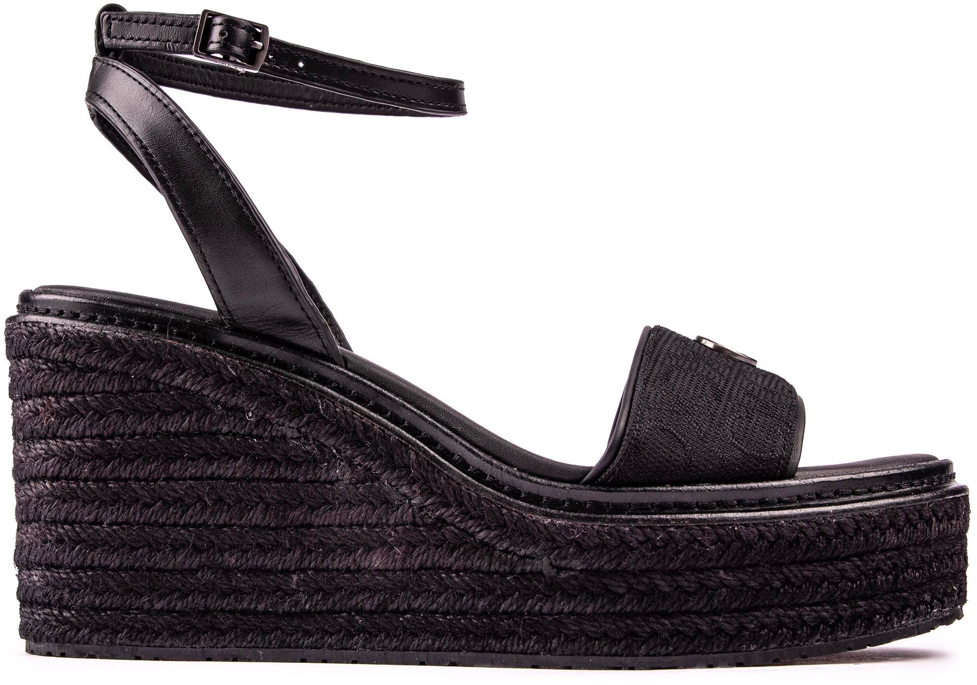 Womens Calvin Klein Classic Espadrille Sandals In Black Soletrader