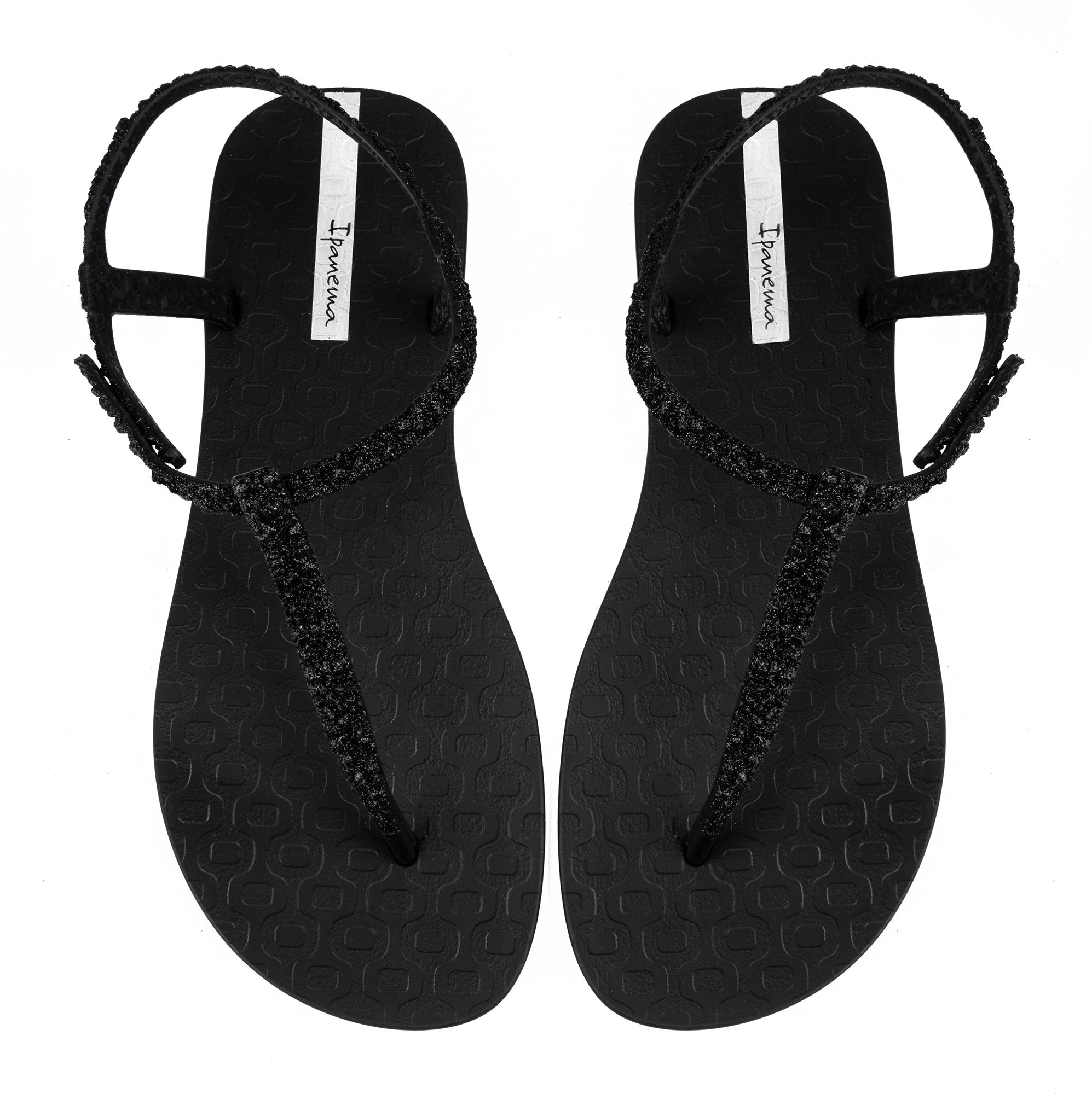 Womens Ipanema Class Glitter Sandals In Black Soletrader