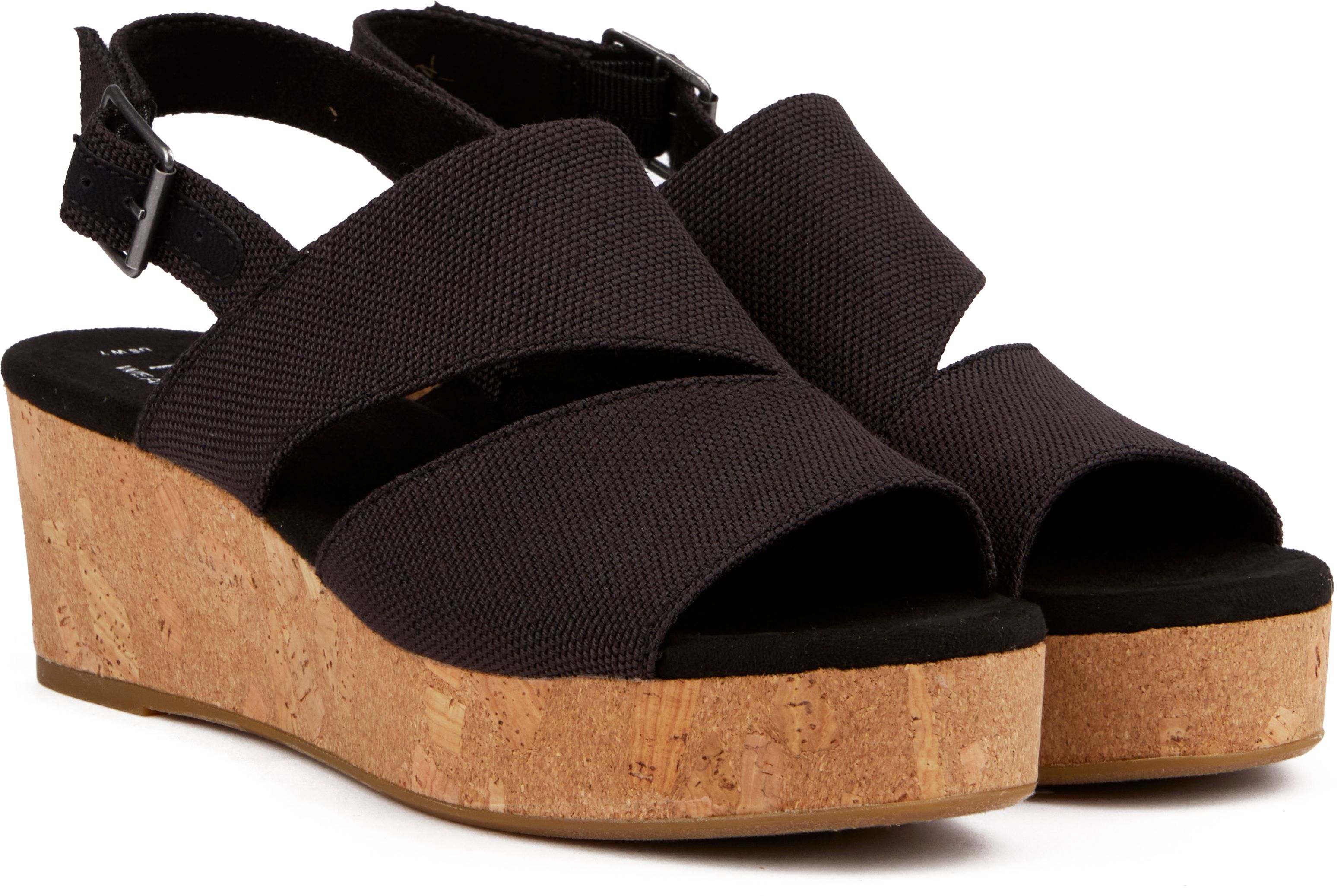 Toms fashion black wedge sandal