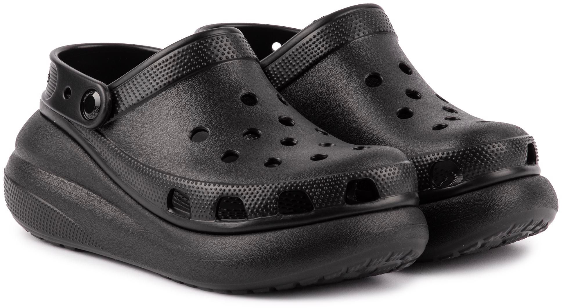 Womens Crocs Classic Crush Shoes In Black Soletrader