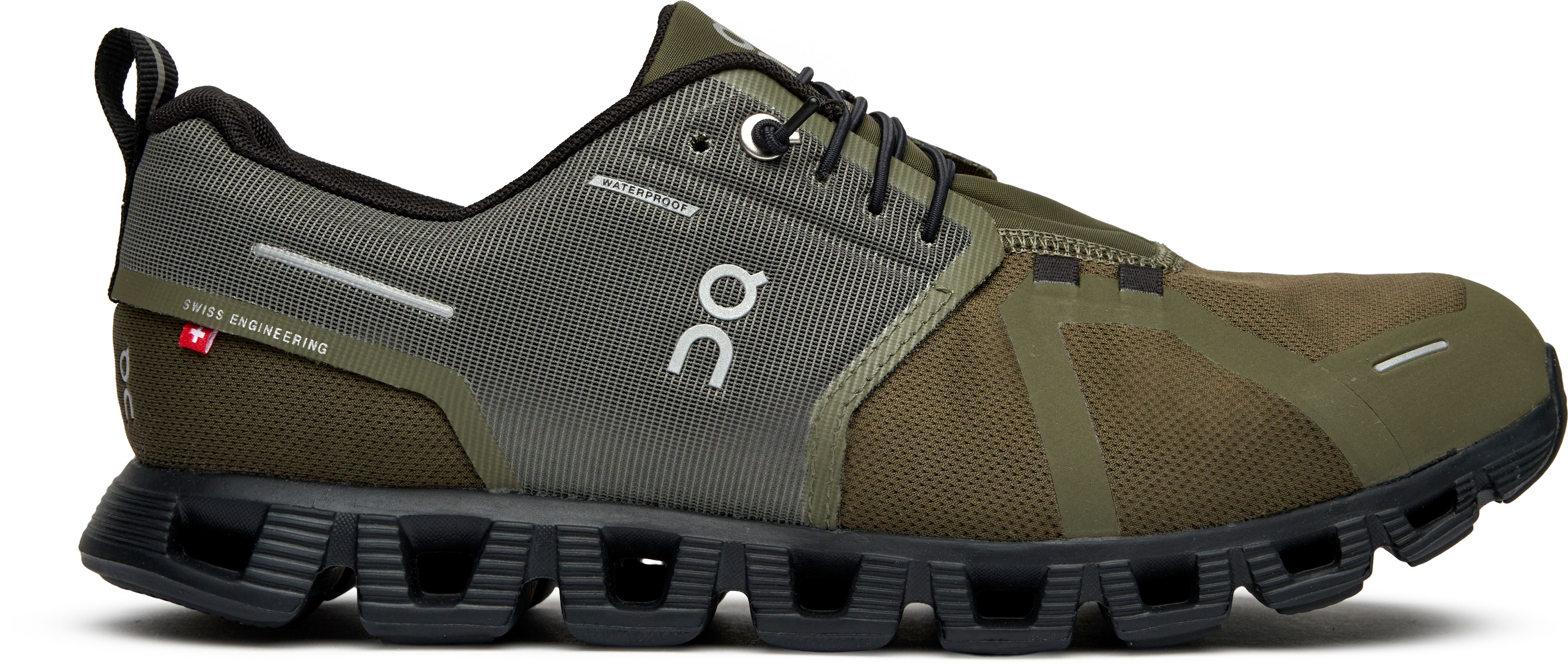 Mens On Cloud 5 Waterproof Sneakers In Khaki Green | Soletrader