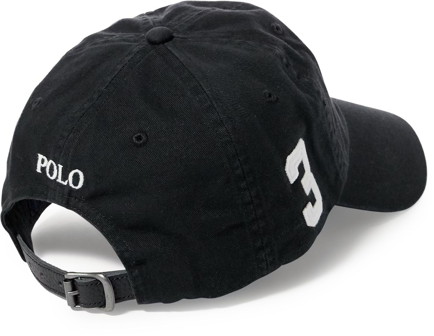 Polo by Ralph Lauren Black Cap with White Pony Polo Ralph Lauren Cotton Twill Ball Cap Black | Chicago City  main image 3