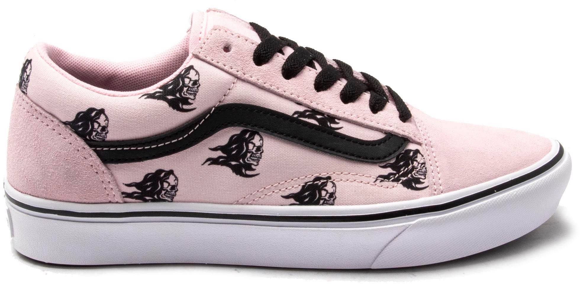 Womens Vans Comfycush Old Skool In Pink Black Soletrader