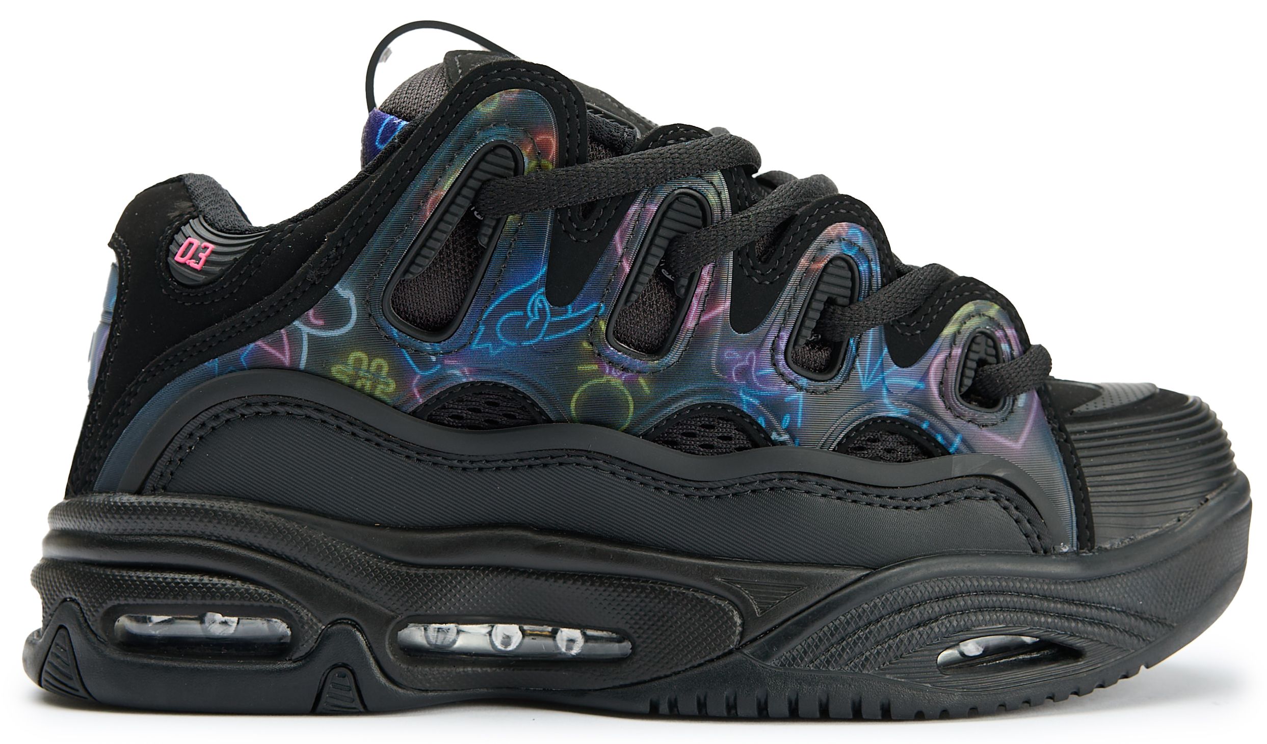 Mens Osiris D3 2001 Sneakers In Black Pink | Soletrader