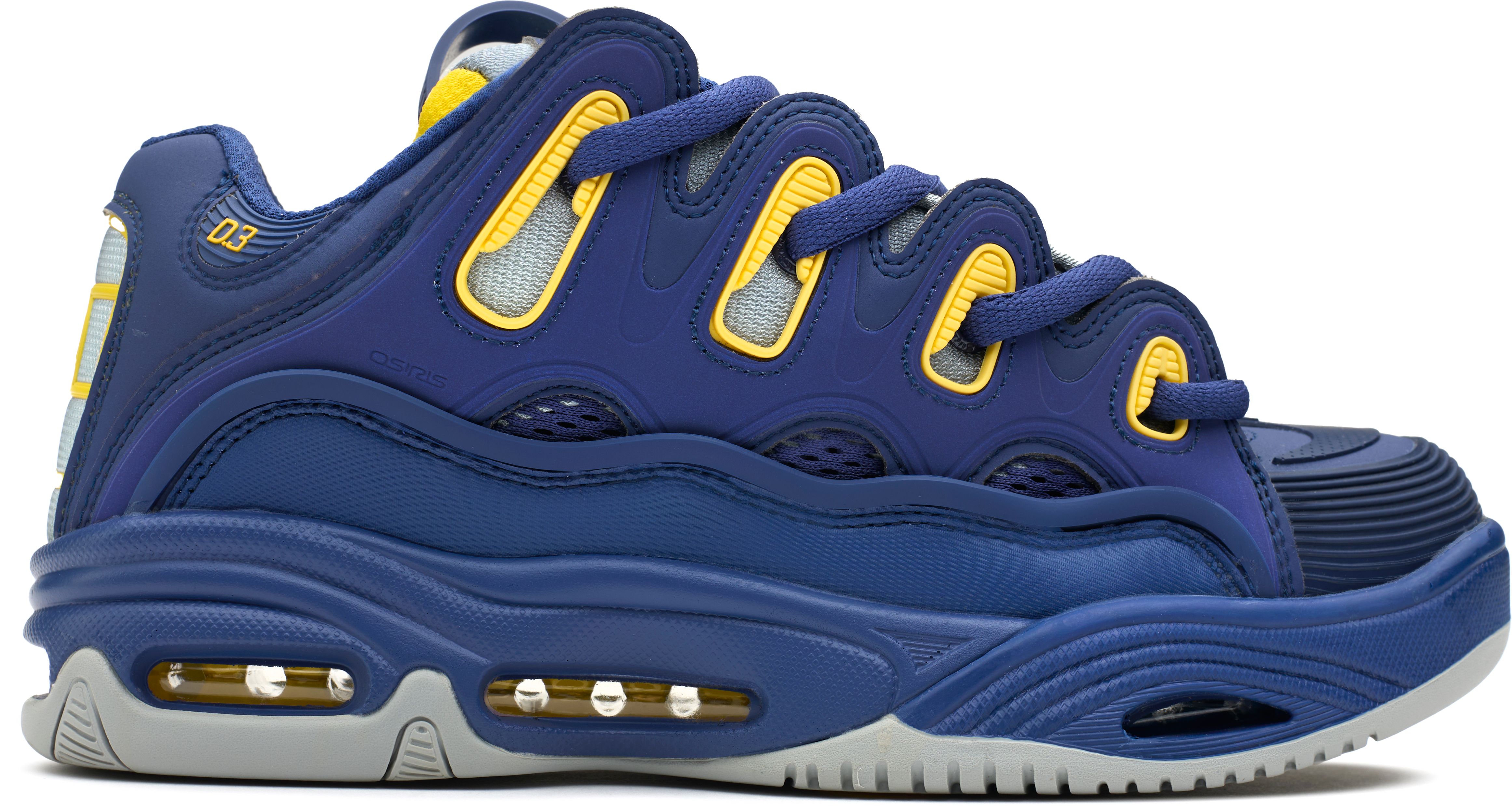 Mens Osiris D3 2001 Trainers In Blue Yellow Soletrader