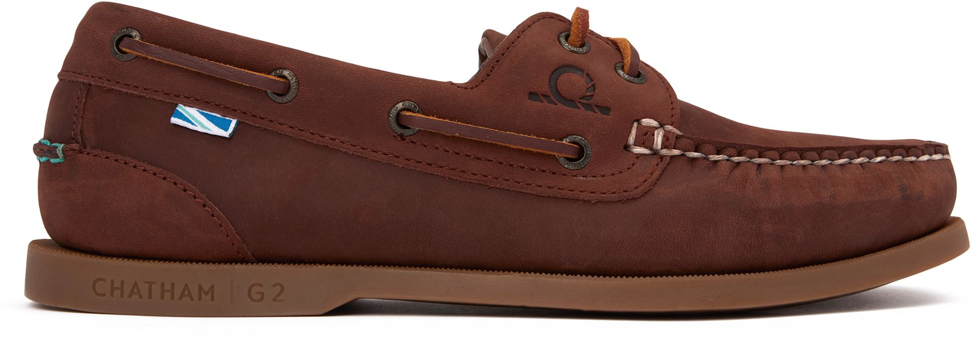 Chatham Deck G2, Scarpe Da Barca Uomo, Pelle Castagna, Suola Ammortizzante Poron, Design Britannico