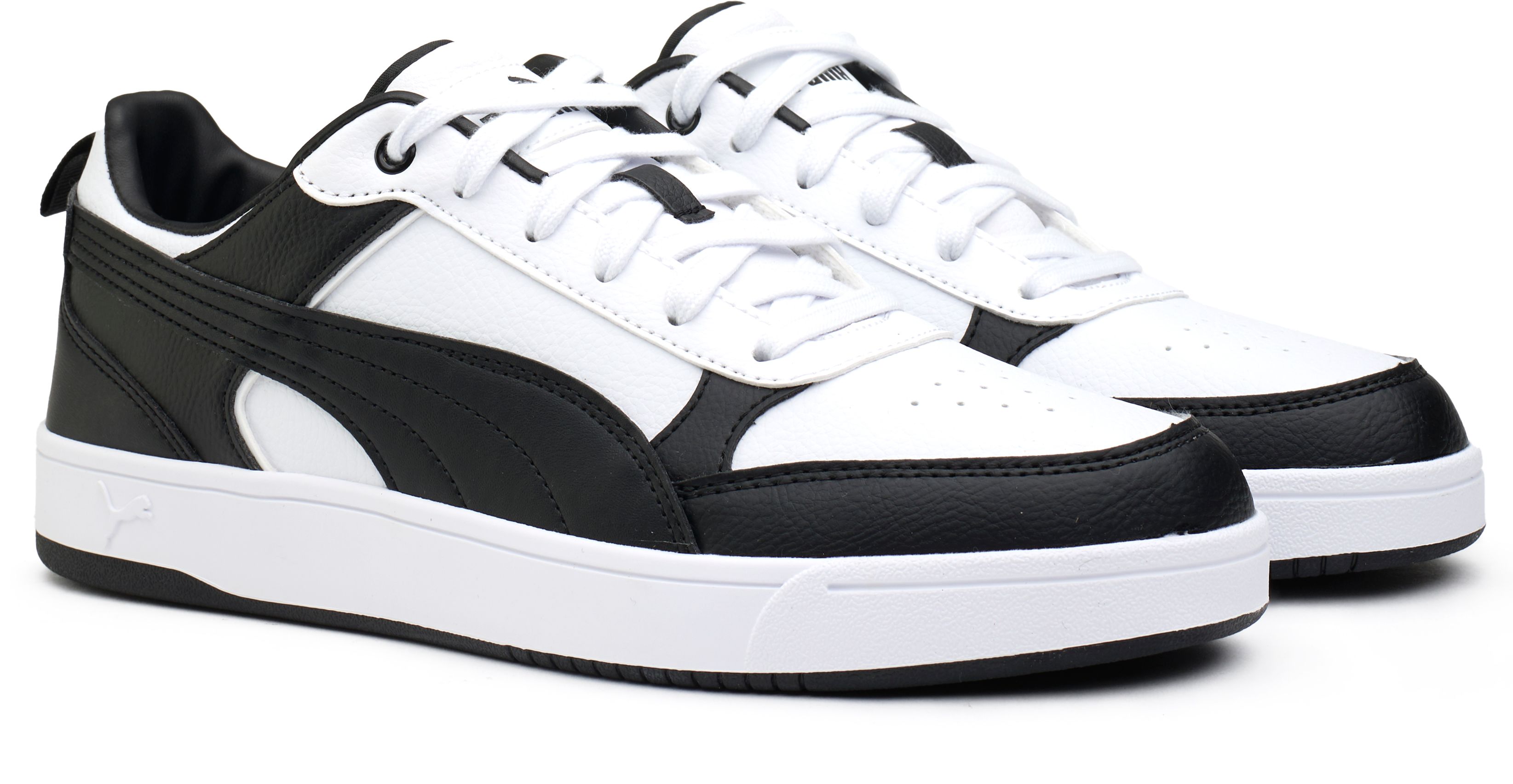 Mens Puma Dribble Trainers In White Black Soletrader