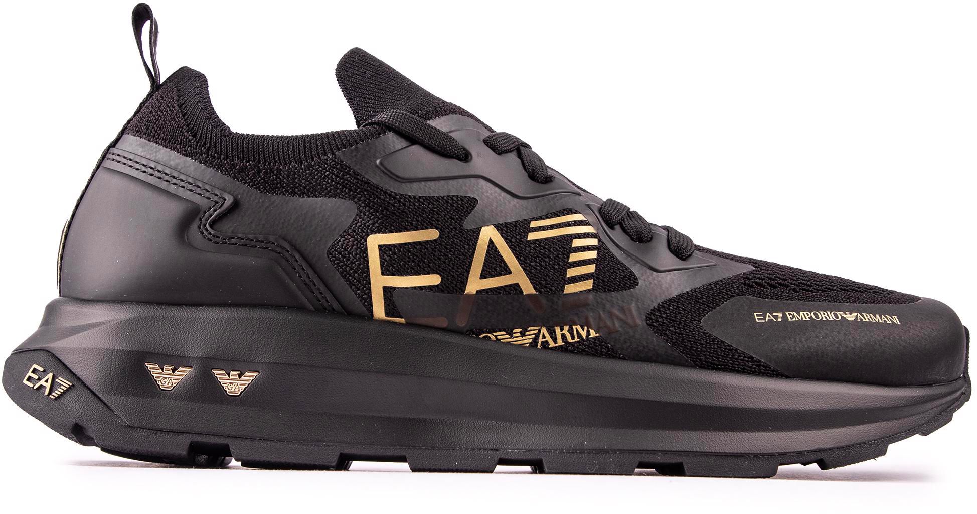 Mens Ea7 Future Trainers In Black Gold Soletrader