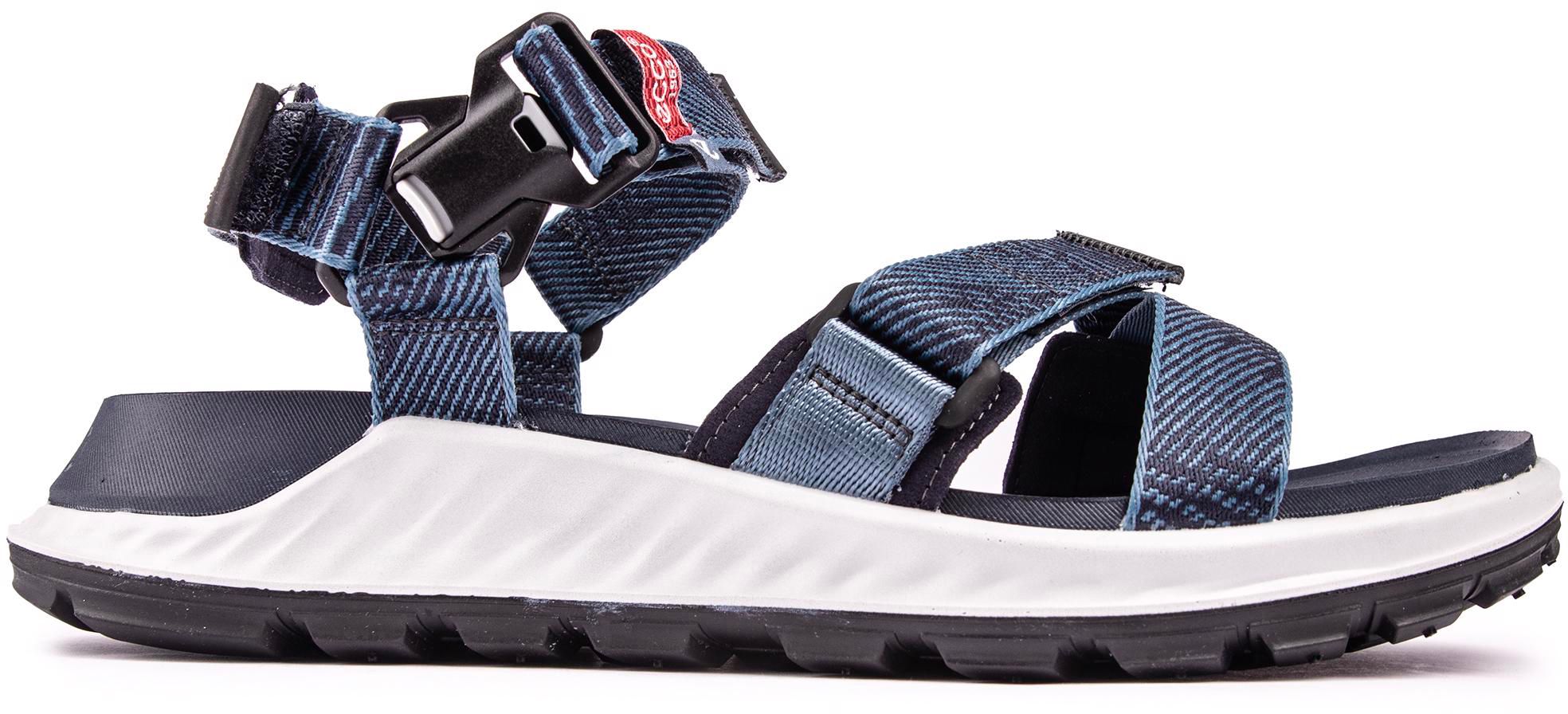 Mens Ecco Exowrap Sandals In Blue Soletrader