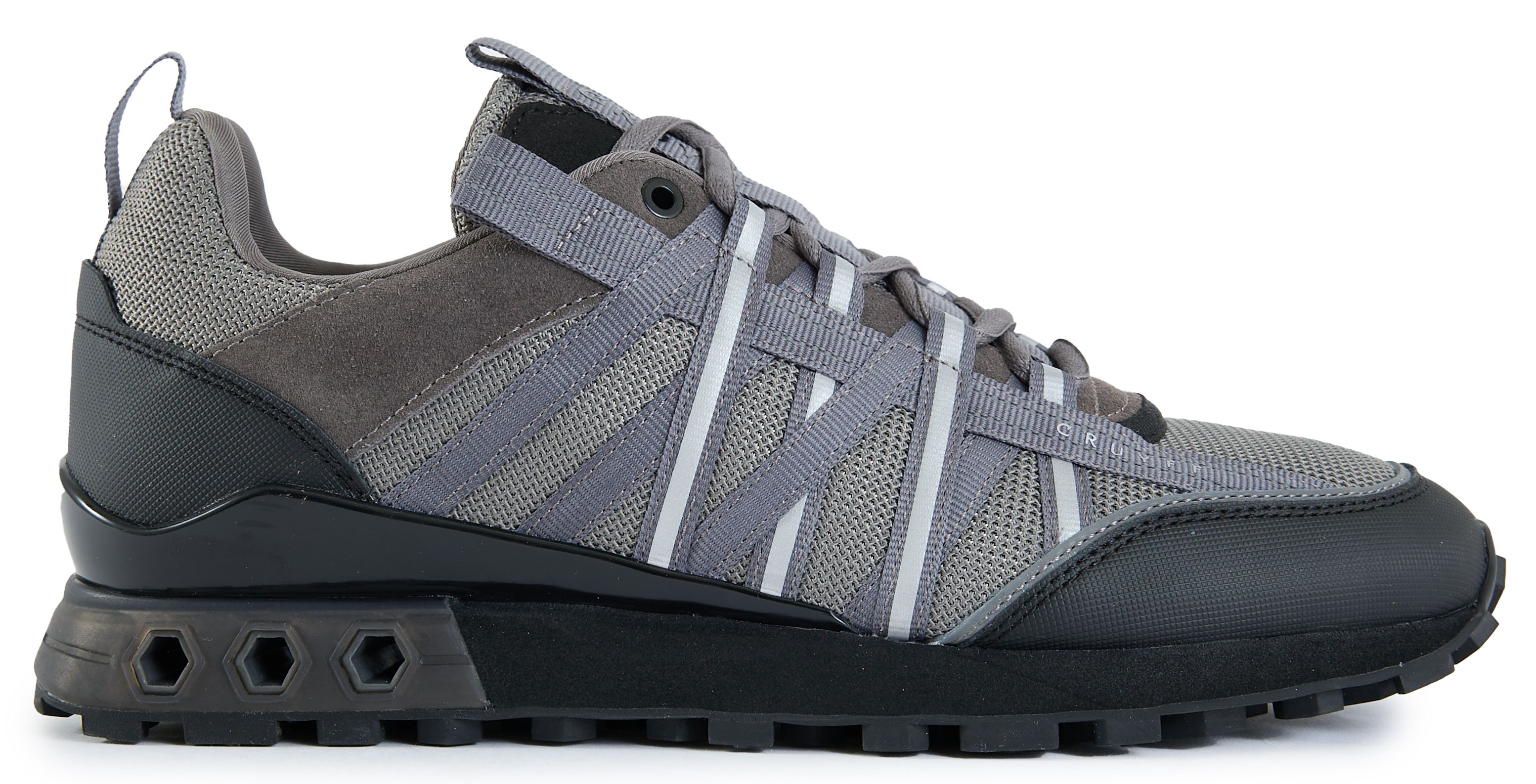 Mens Cruyff Fearia Eclipse Sneakers In Silver Grey Charcoal
