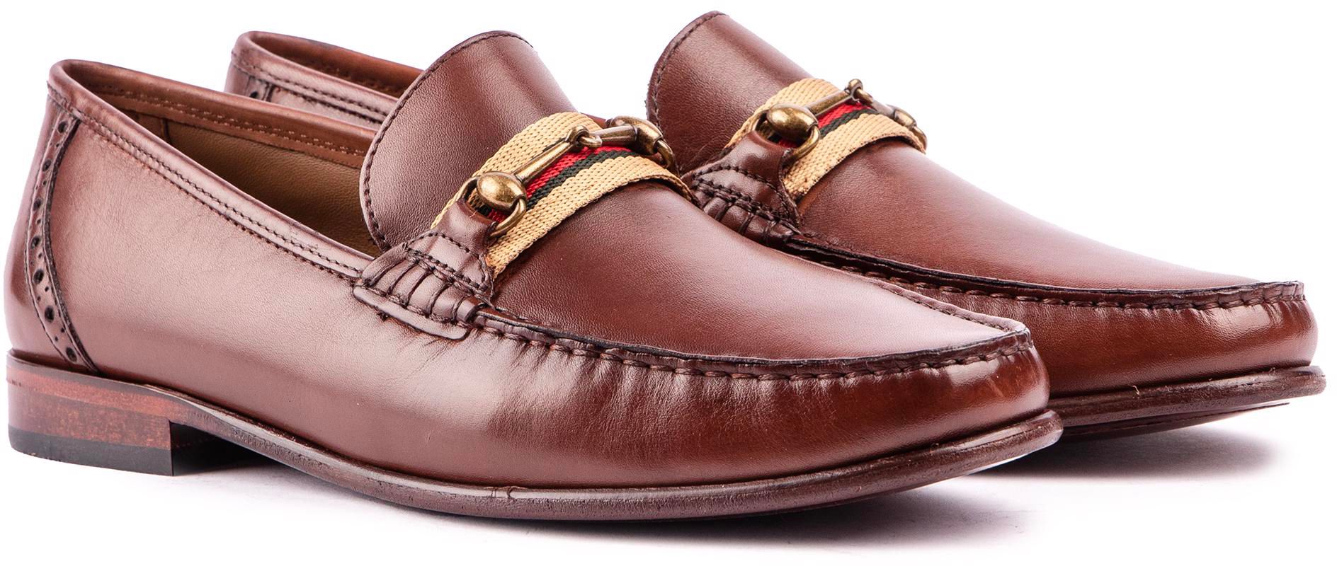 Mens Sole Fritton Loafer Shoes In Dark Tan Soletrader