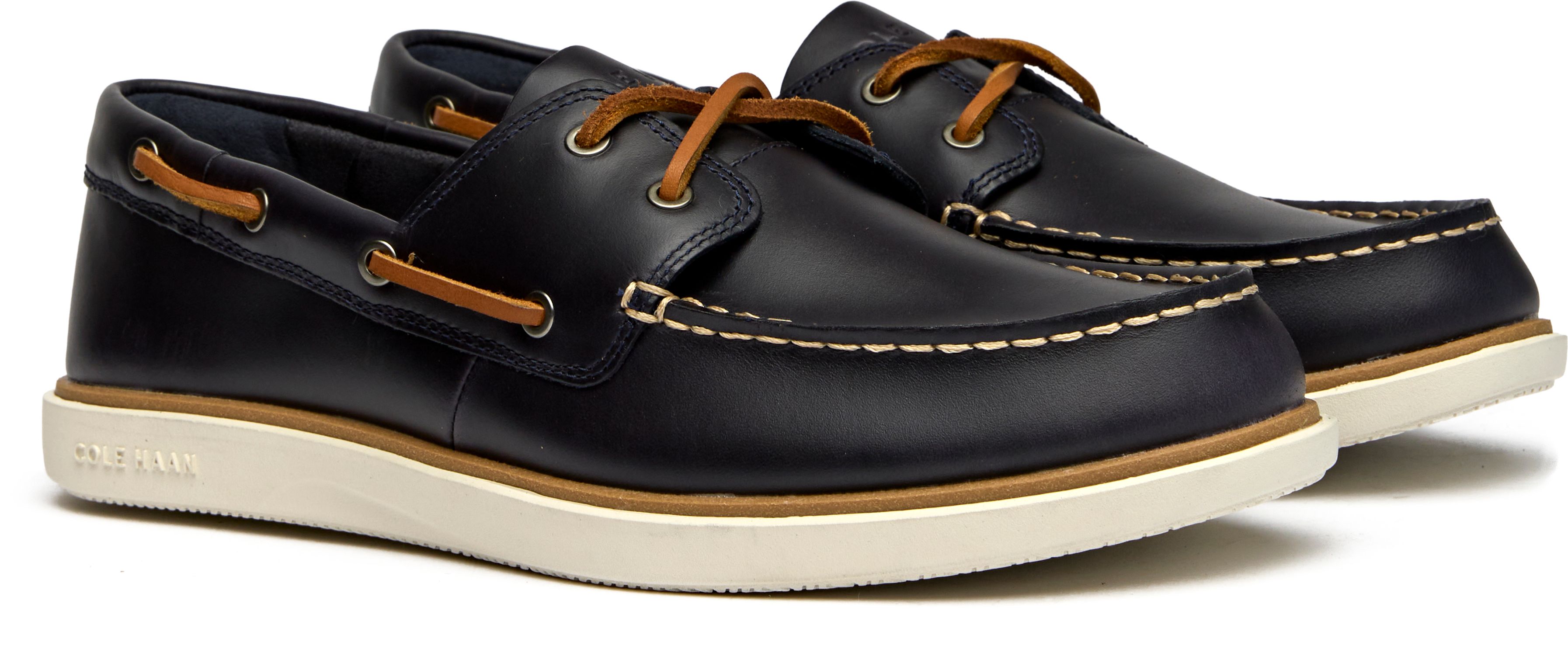 Womens Cole Haan Grand Court Boat Shoes In Navy | Soletrader