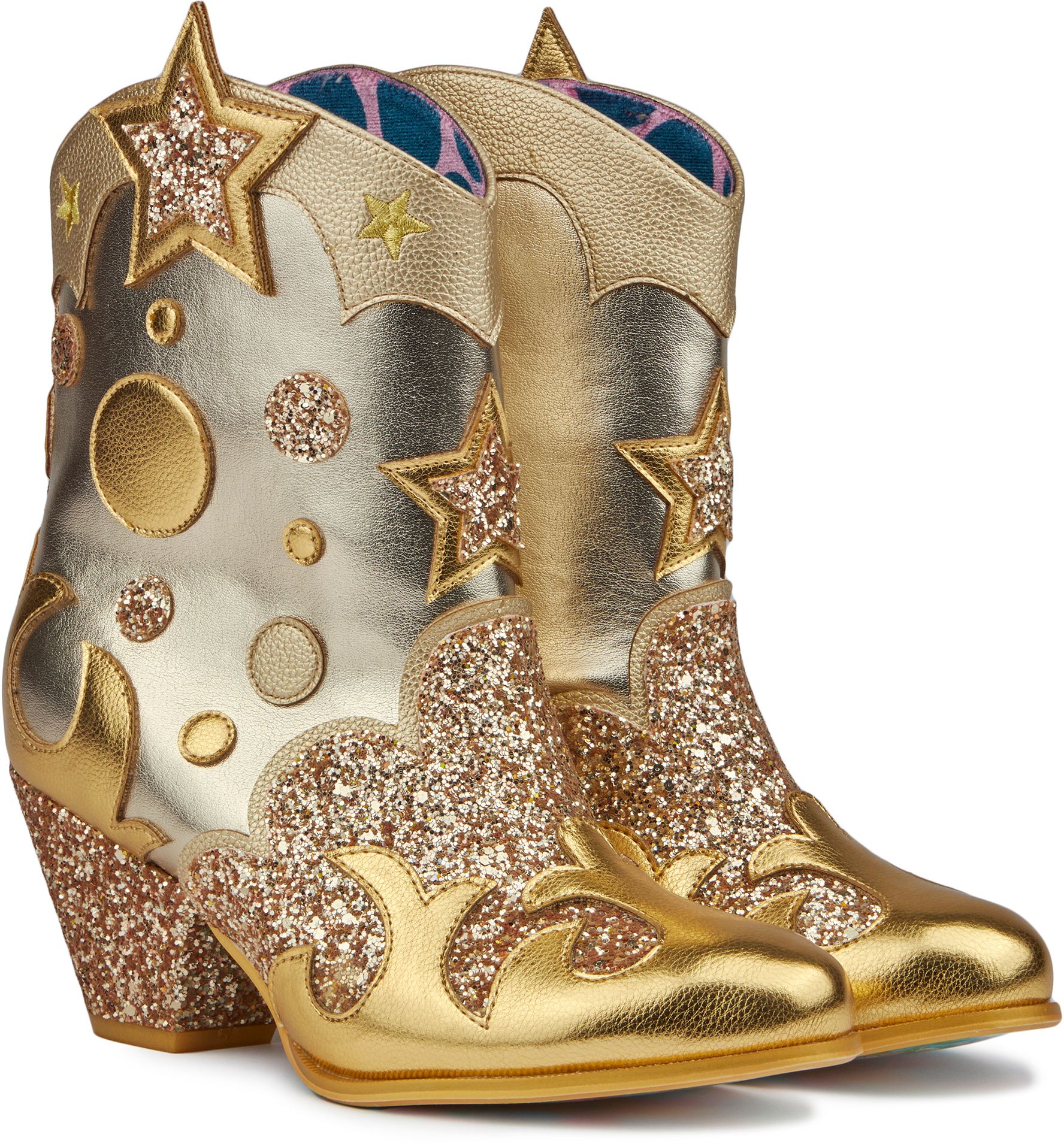 Womens Irregular Choice Guiding Star Boots In Gold Soletrader