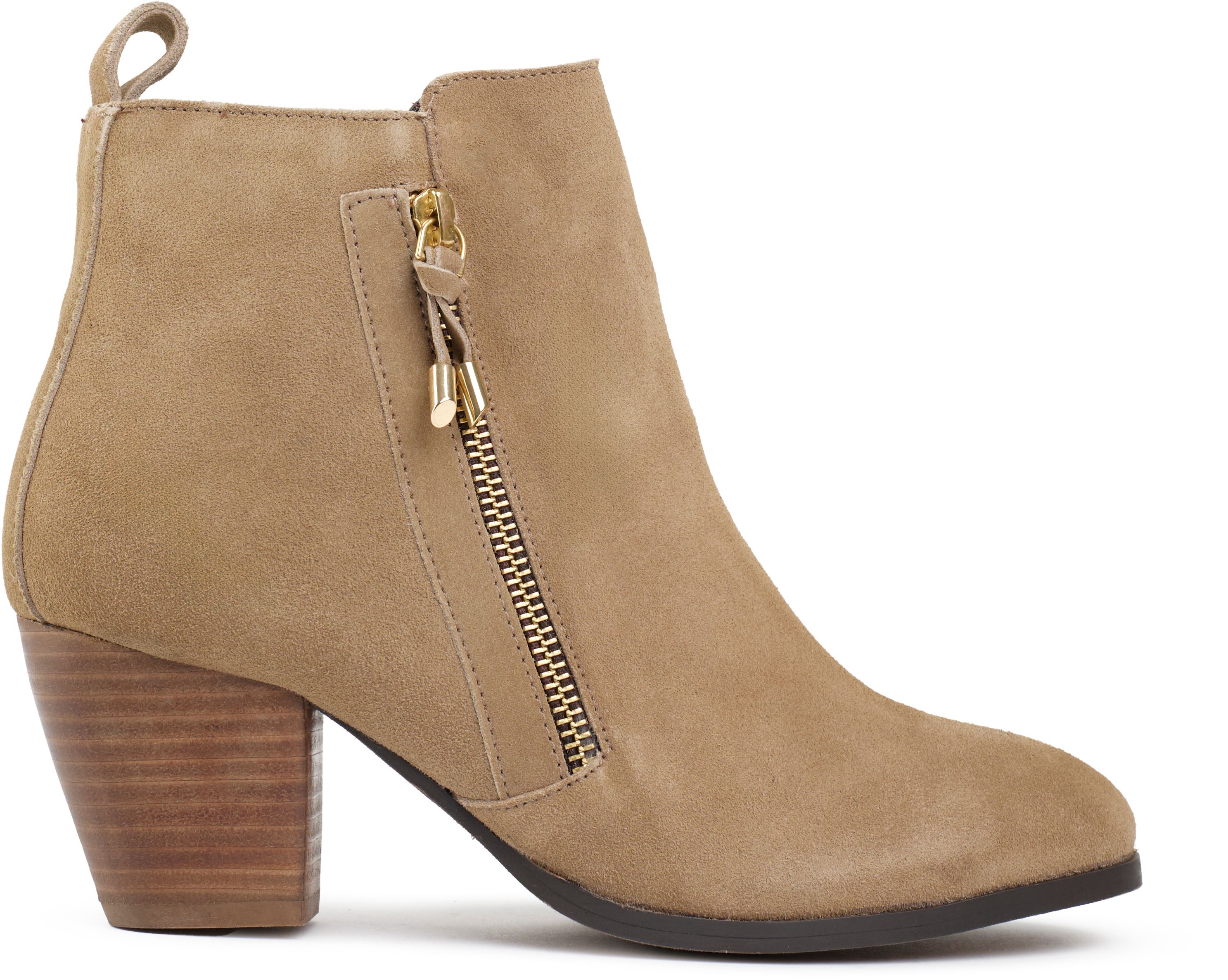 Womens Sole Gini Zip Boots In Taupe Soletrader