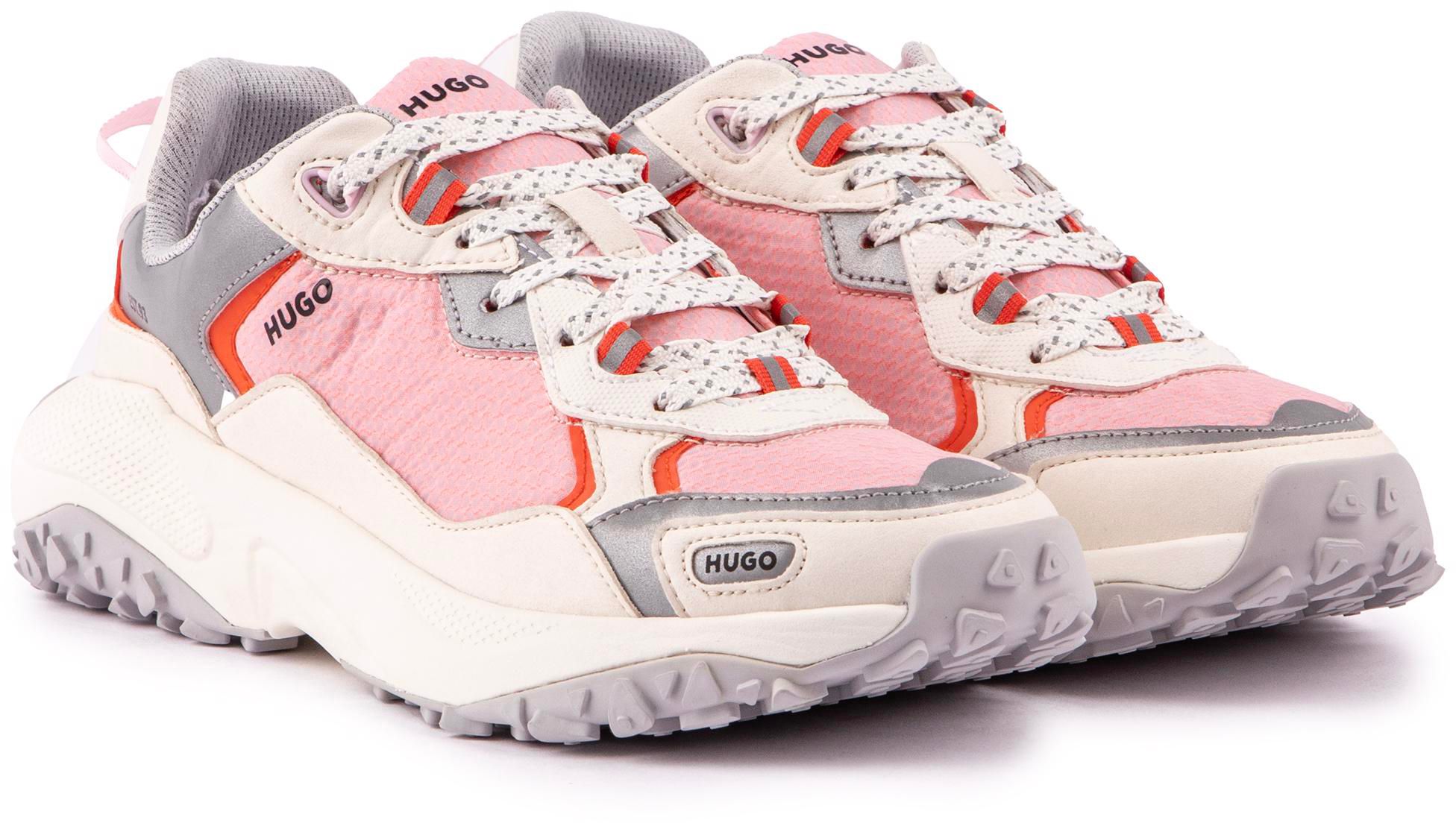 Womens Hugo Go1St Trainers In White Pink Soletrader