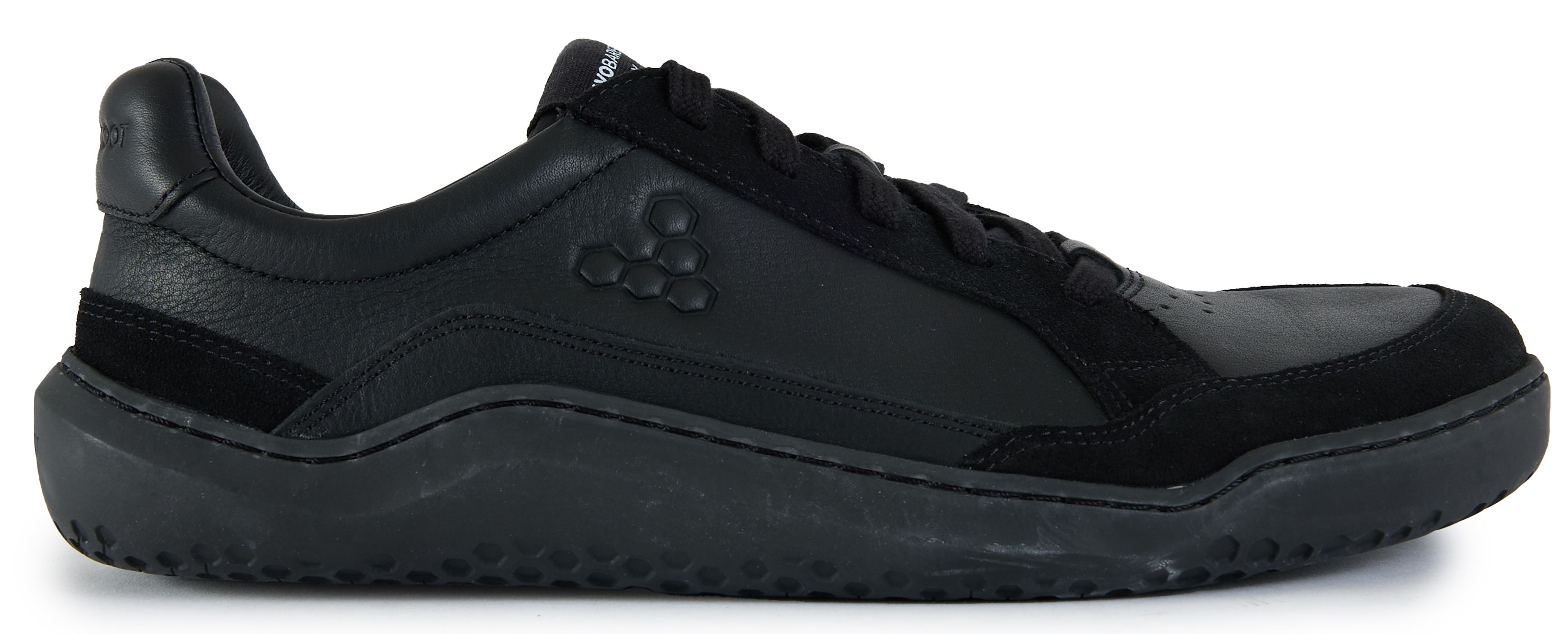 Mens Vivobarefoot Gobi Premium Leather Sneakers In Black | Soletrader