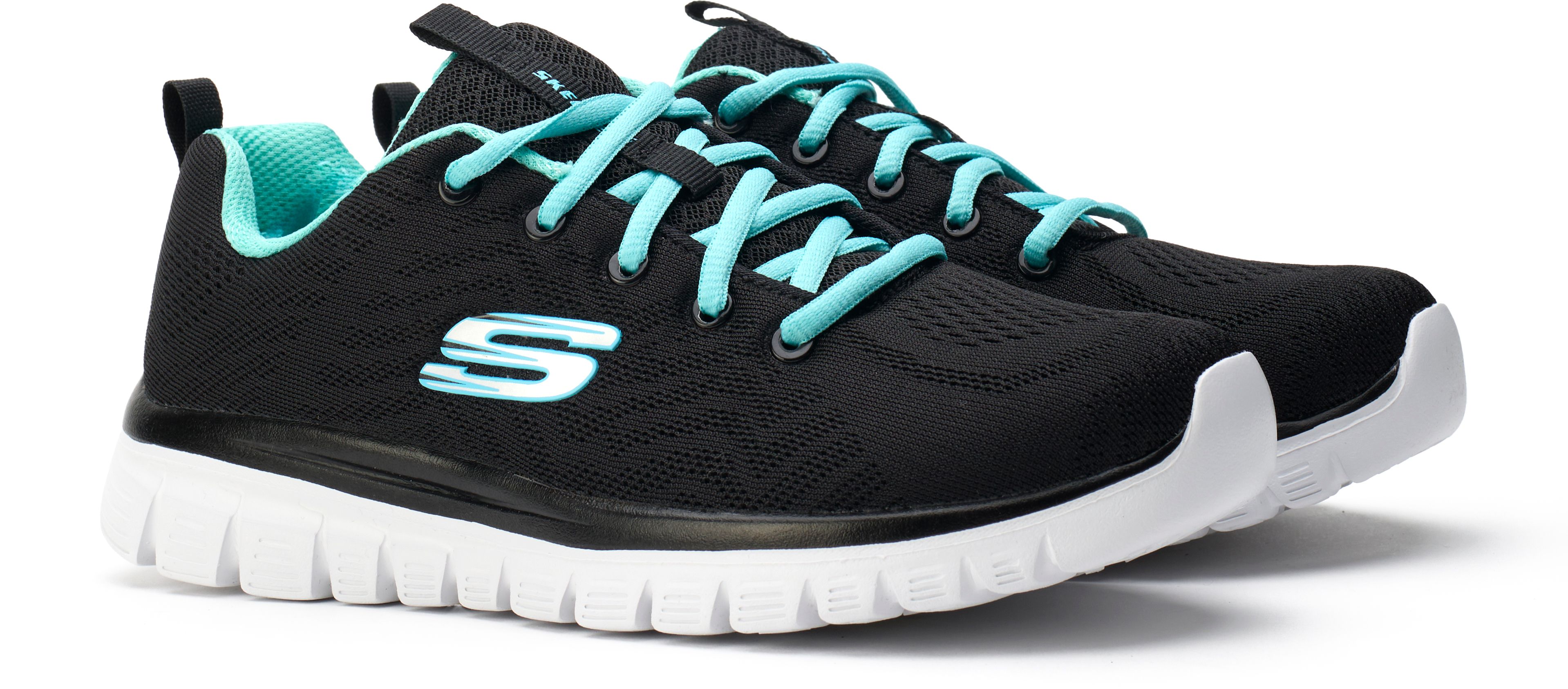 Womens Skechers Graceful Get Connected Trainers In Black Soletrader