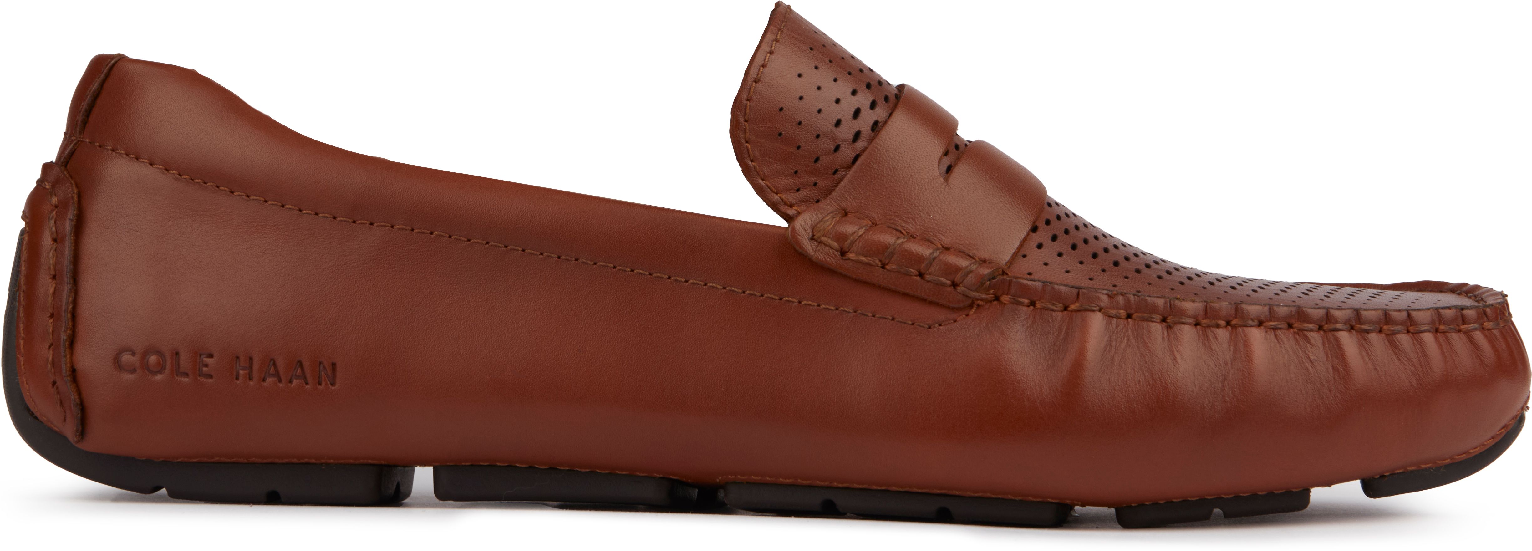 Mens Cole Haan Grand Laser Penny Shoes In Tan Soletrader