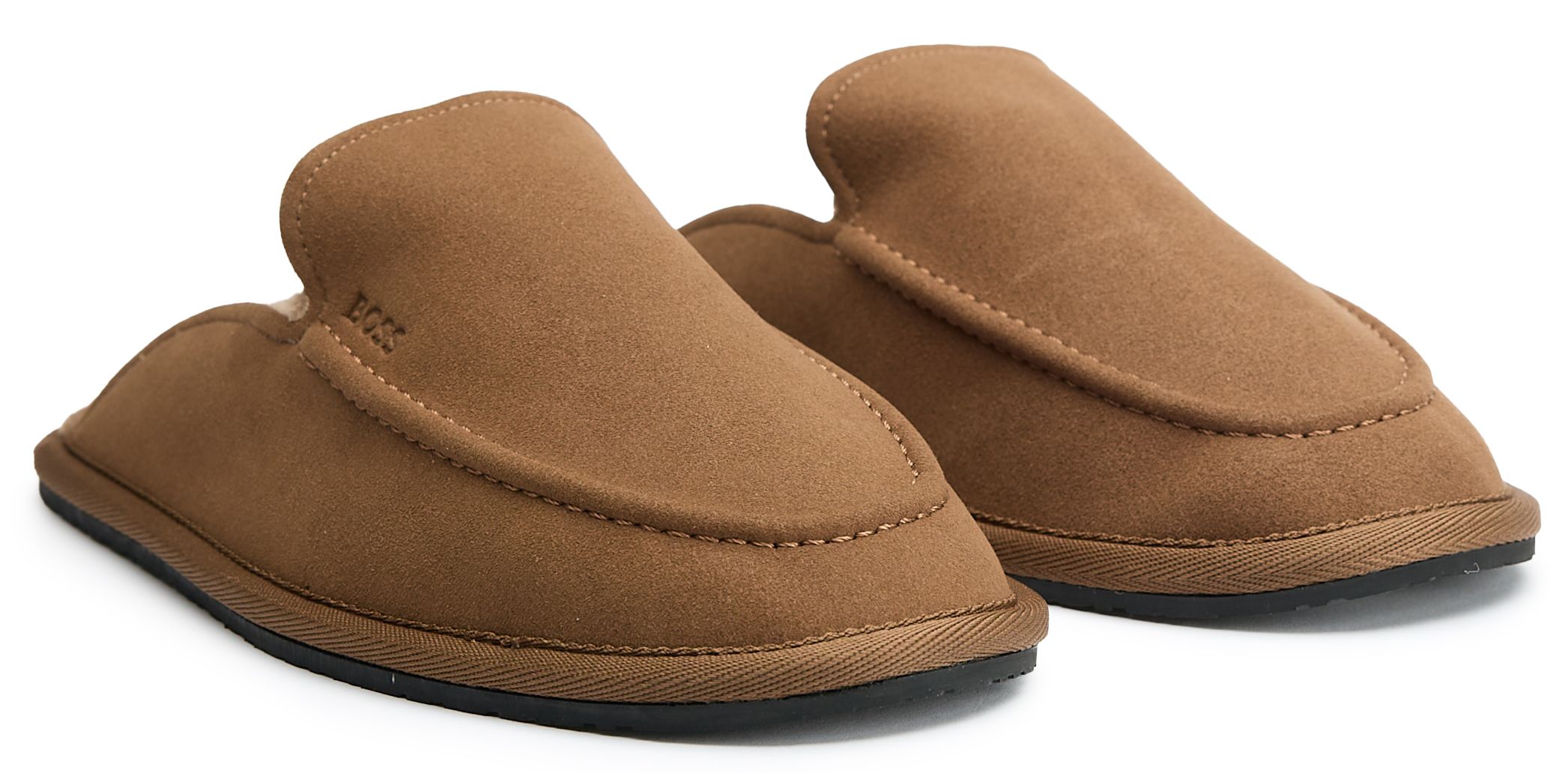 Mens Boss Home Mule Slippers In Chestnut Tan | Soletrader display picture 2