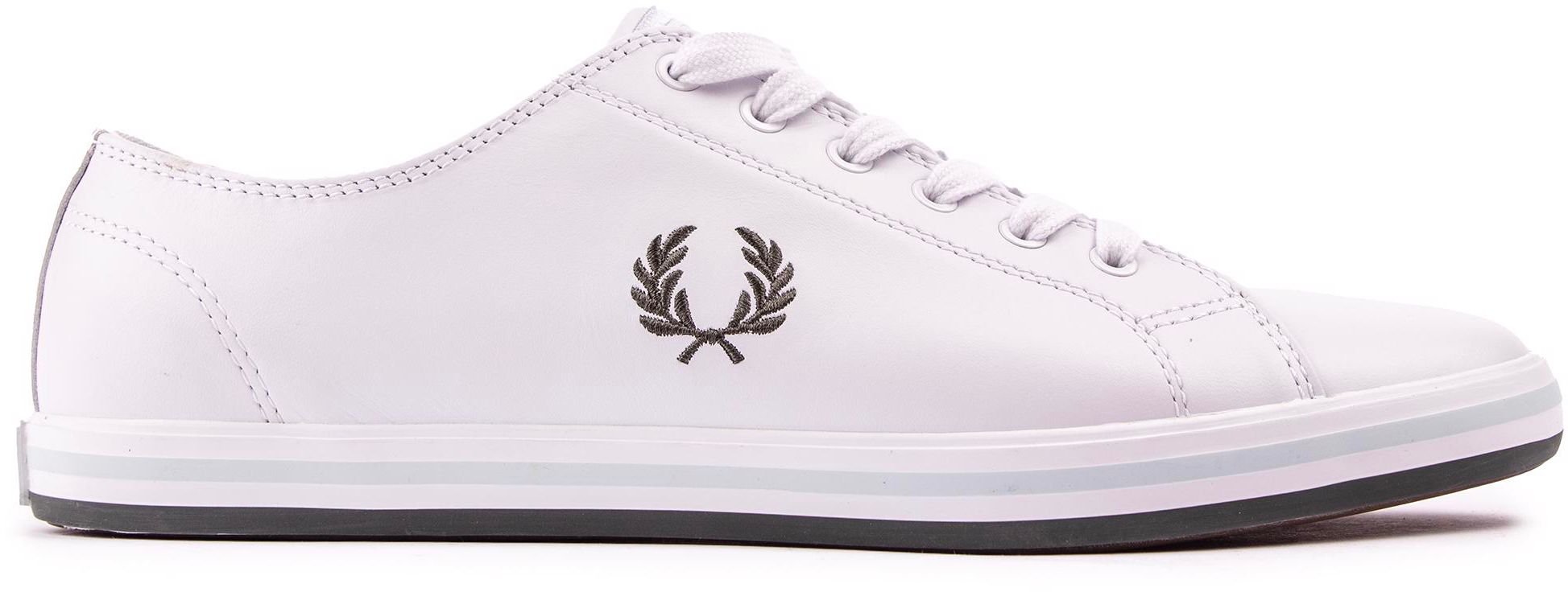 Mens Fred Perry Kingston Leather Trainers In White Green Soletrader