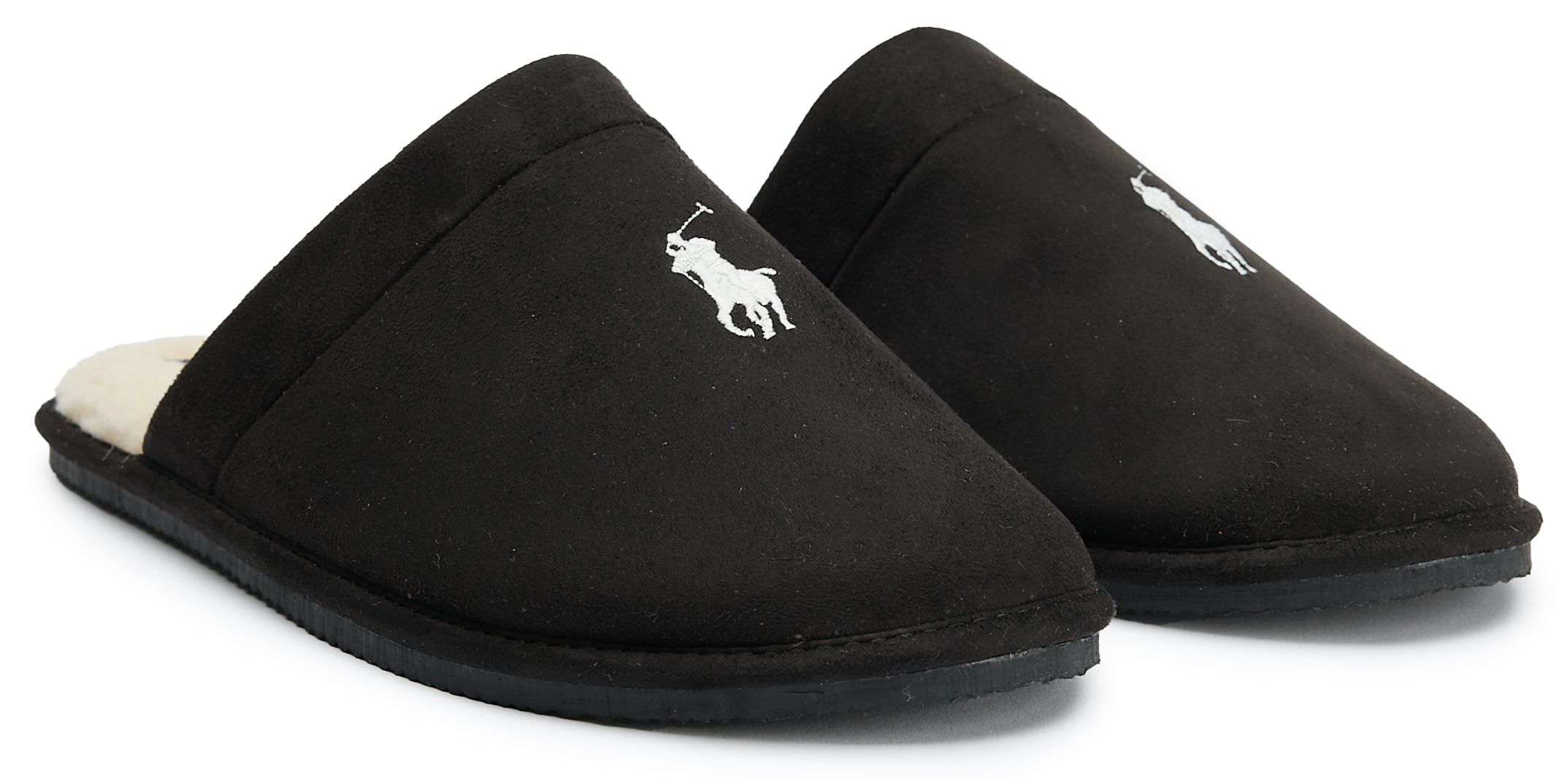 Mens Polo Ralph Lauren Klarence Slippers In Black | Soletrader