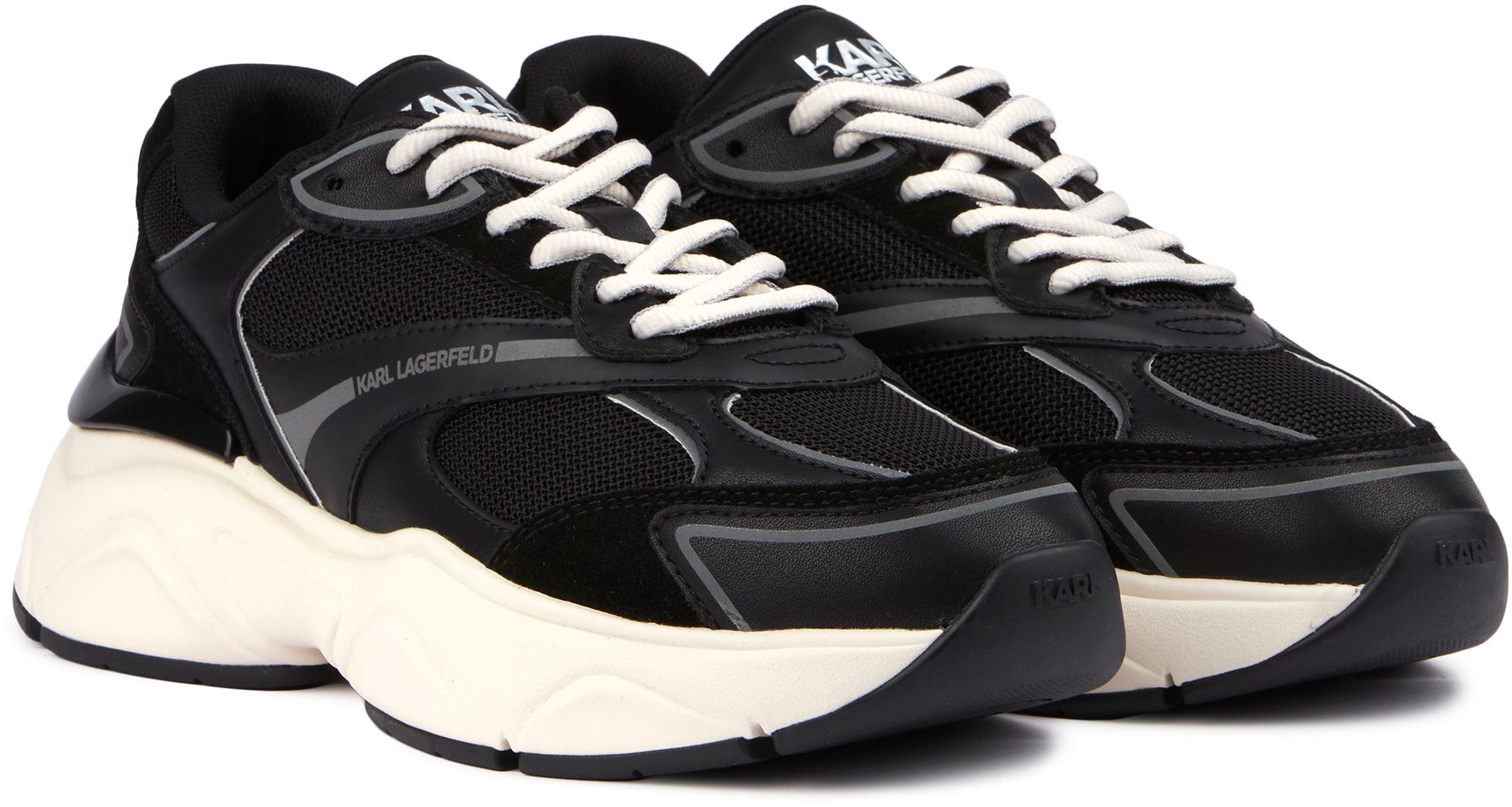 Womens Karl Lagerfeld Komet Lo Lace Sneakers In Black | Soletrader