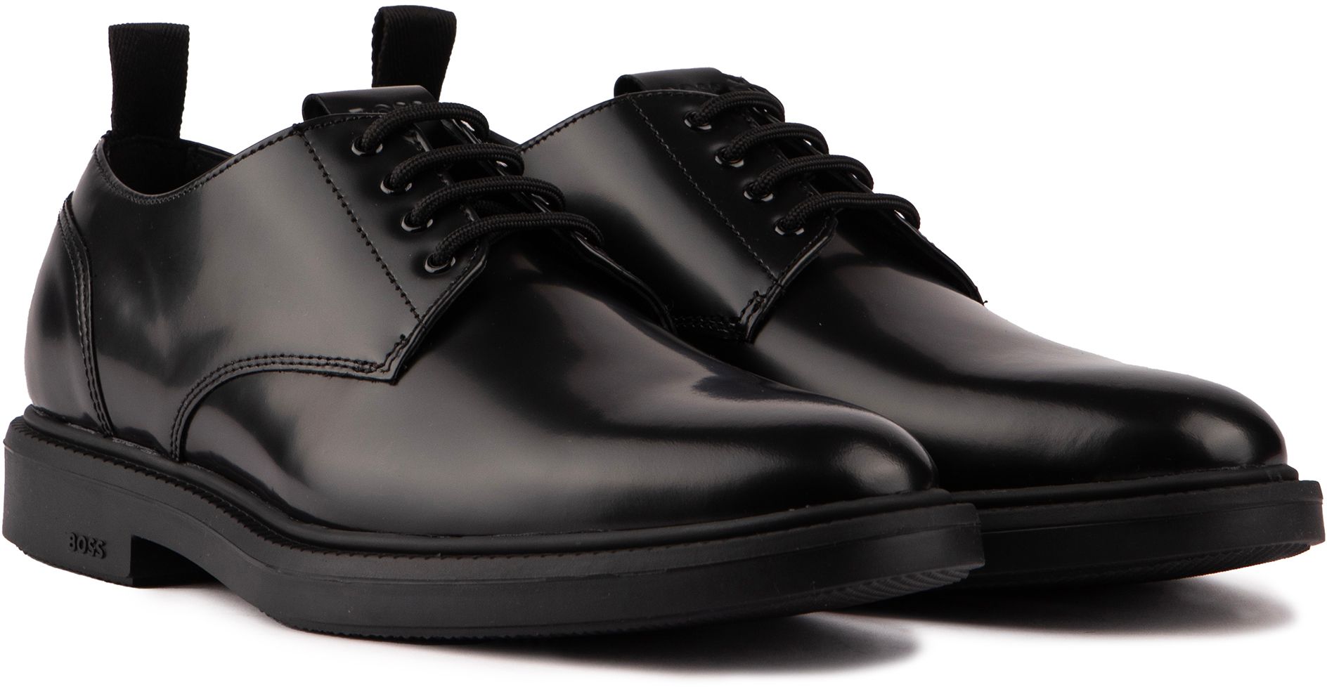 Mens Boss Larry Derby Shoes In Black Soletrader