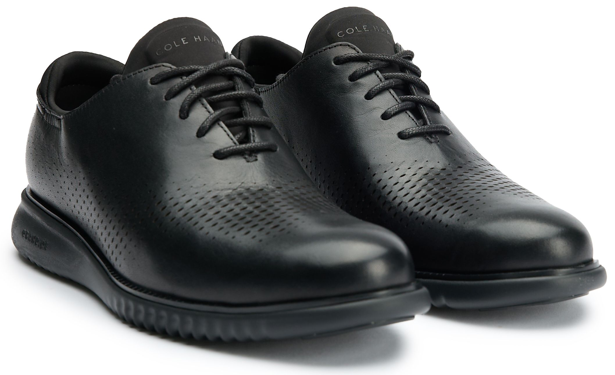 Mens Cole Haan Zerogrand Laser Wingtip Shoes In Black | Soletrader